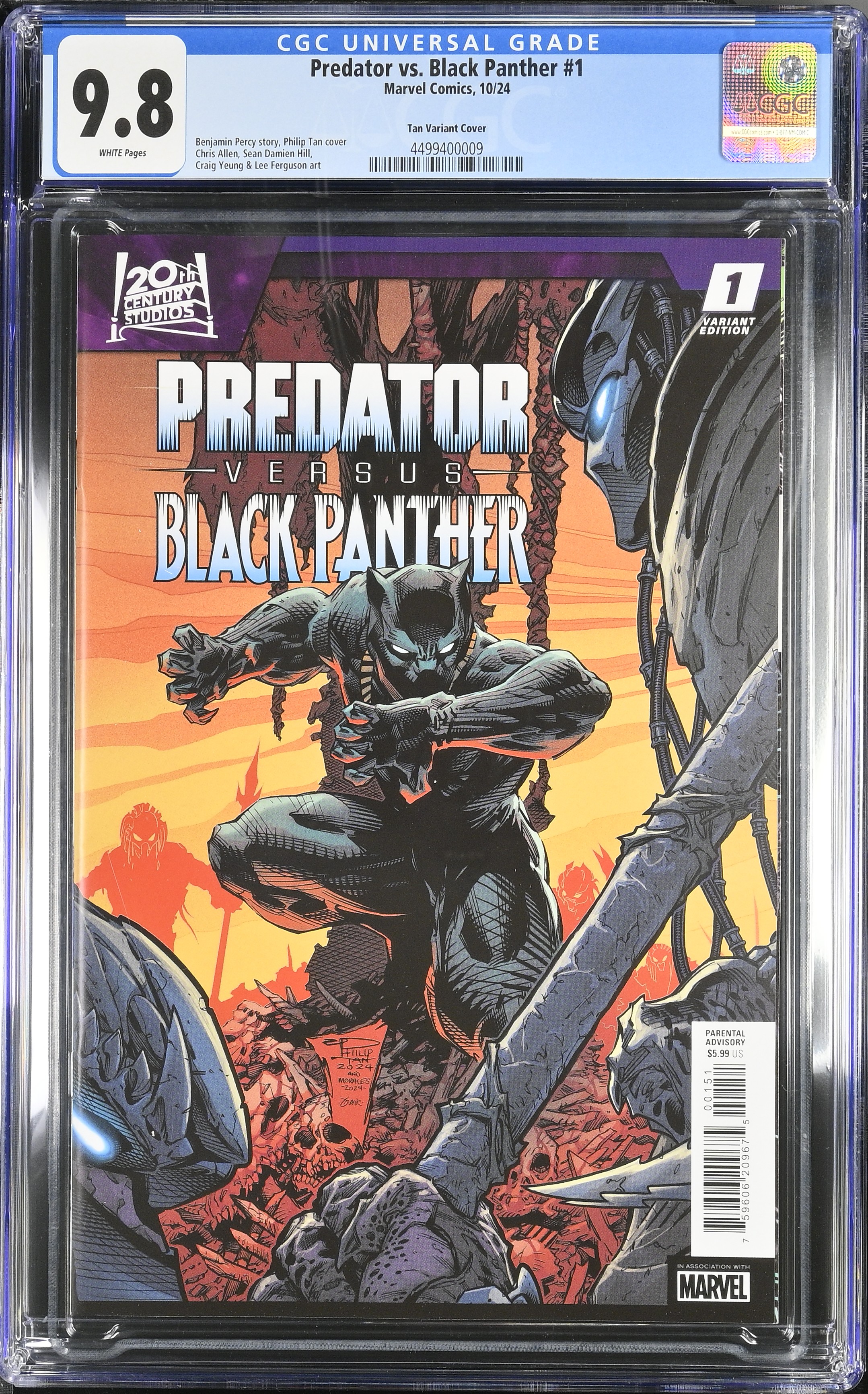 Marvel Comics Predator vs Black Panther #1 Tan Variant Cover CGC 9.8
