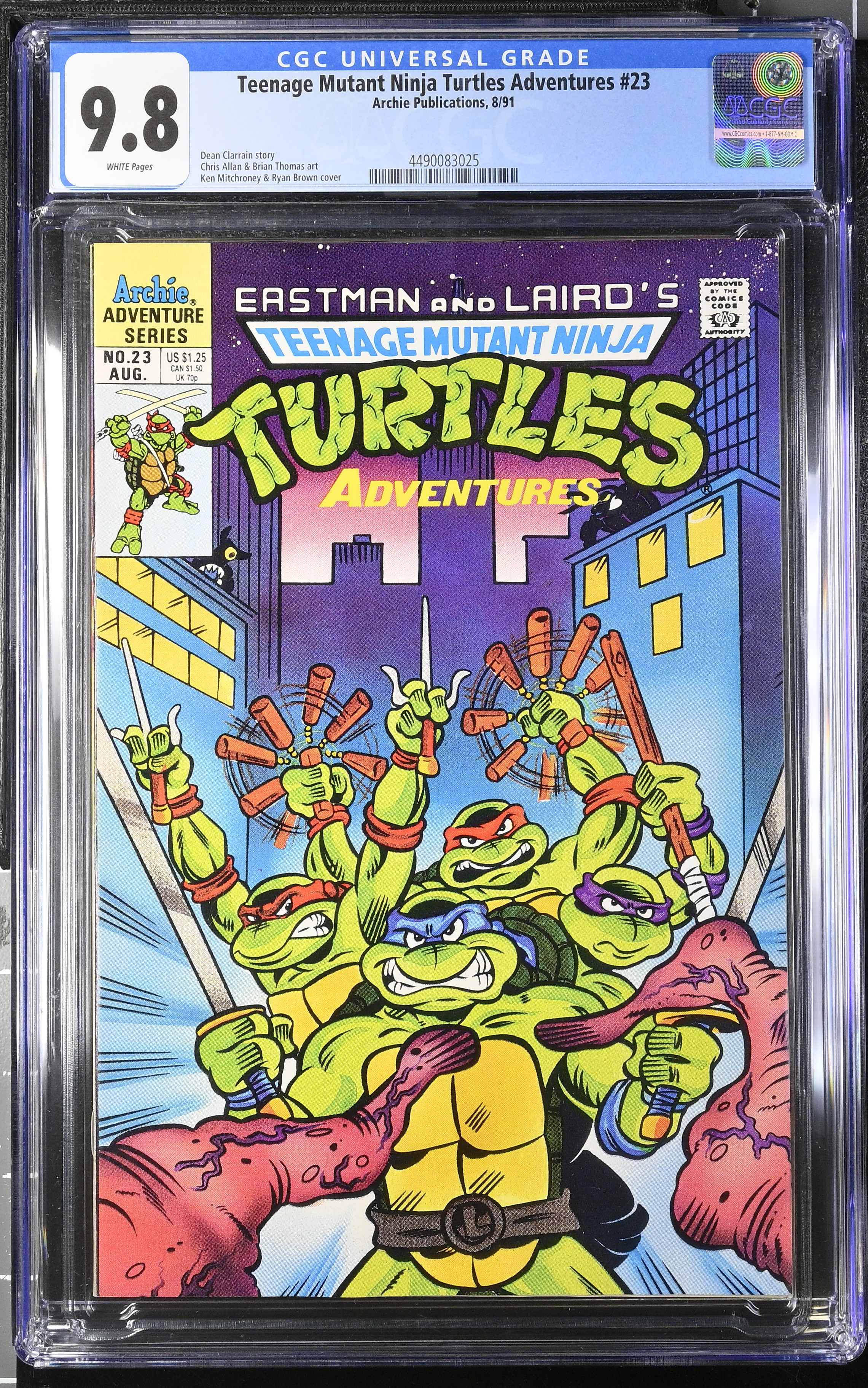 1991 Teenage Mutant Ninja Turtles Adventures #23 CGC 9.8 Archie Publications