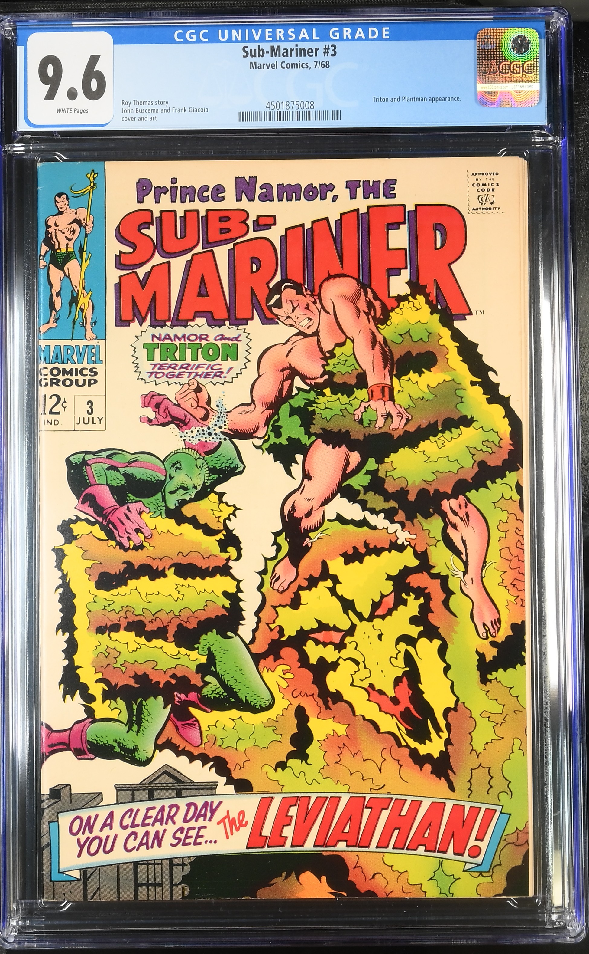 1968 Sub-Mariner #3 CGC 9.6 Marvel Comics
