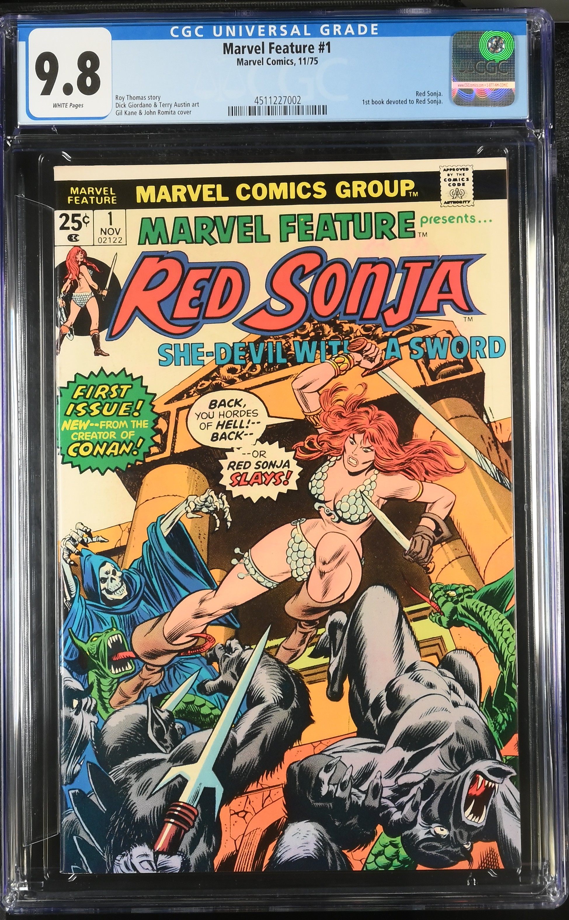 1975 Marvel Feature #1 CGC 9.8 Marvel Comics