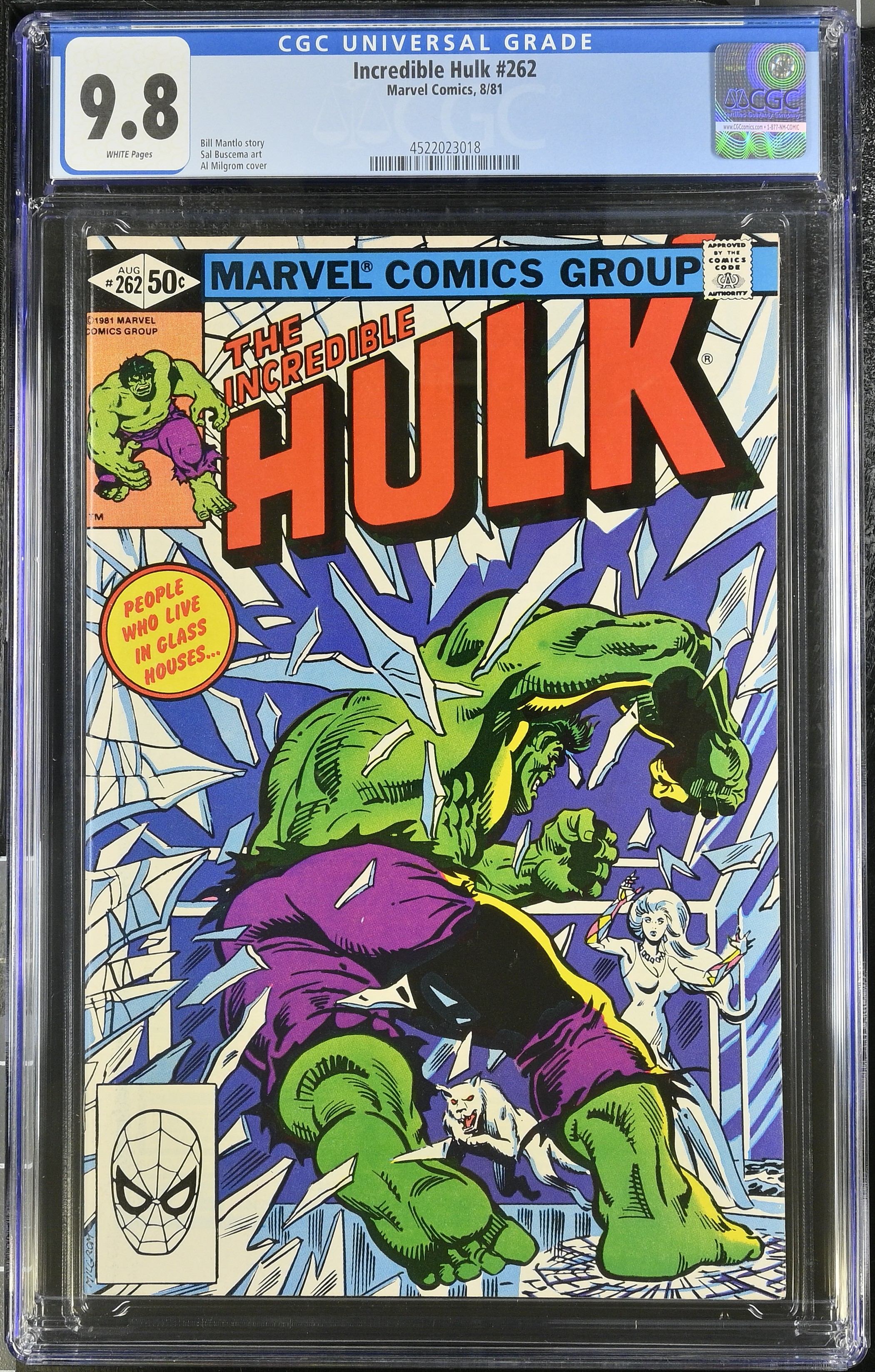 1981 Incredible Hulk #262 CGC 9.8 Marvel Comics