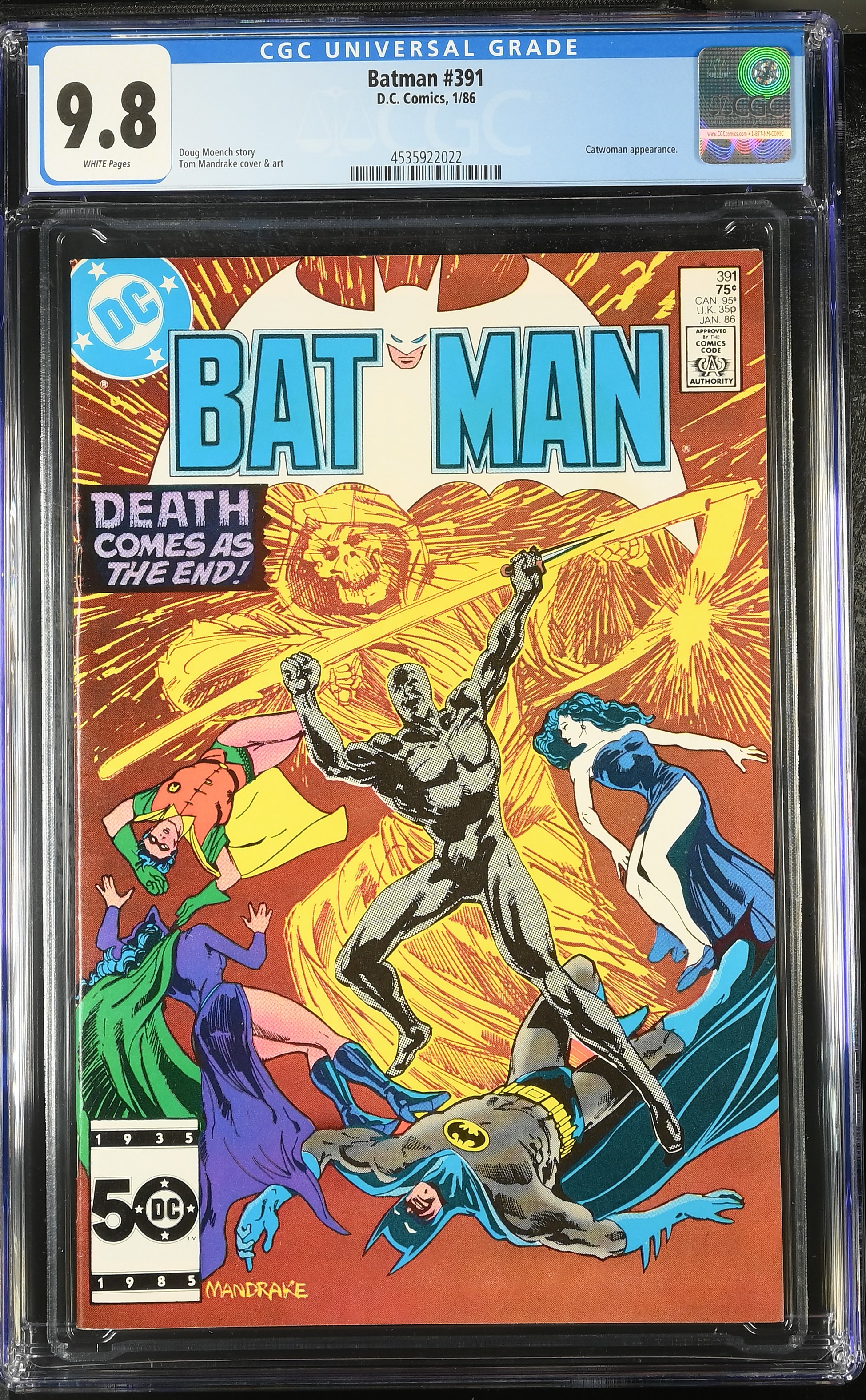 1986 Batman #391 CGC 9.8 DC Comics