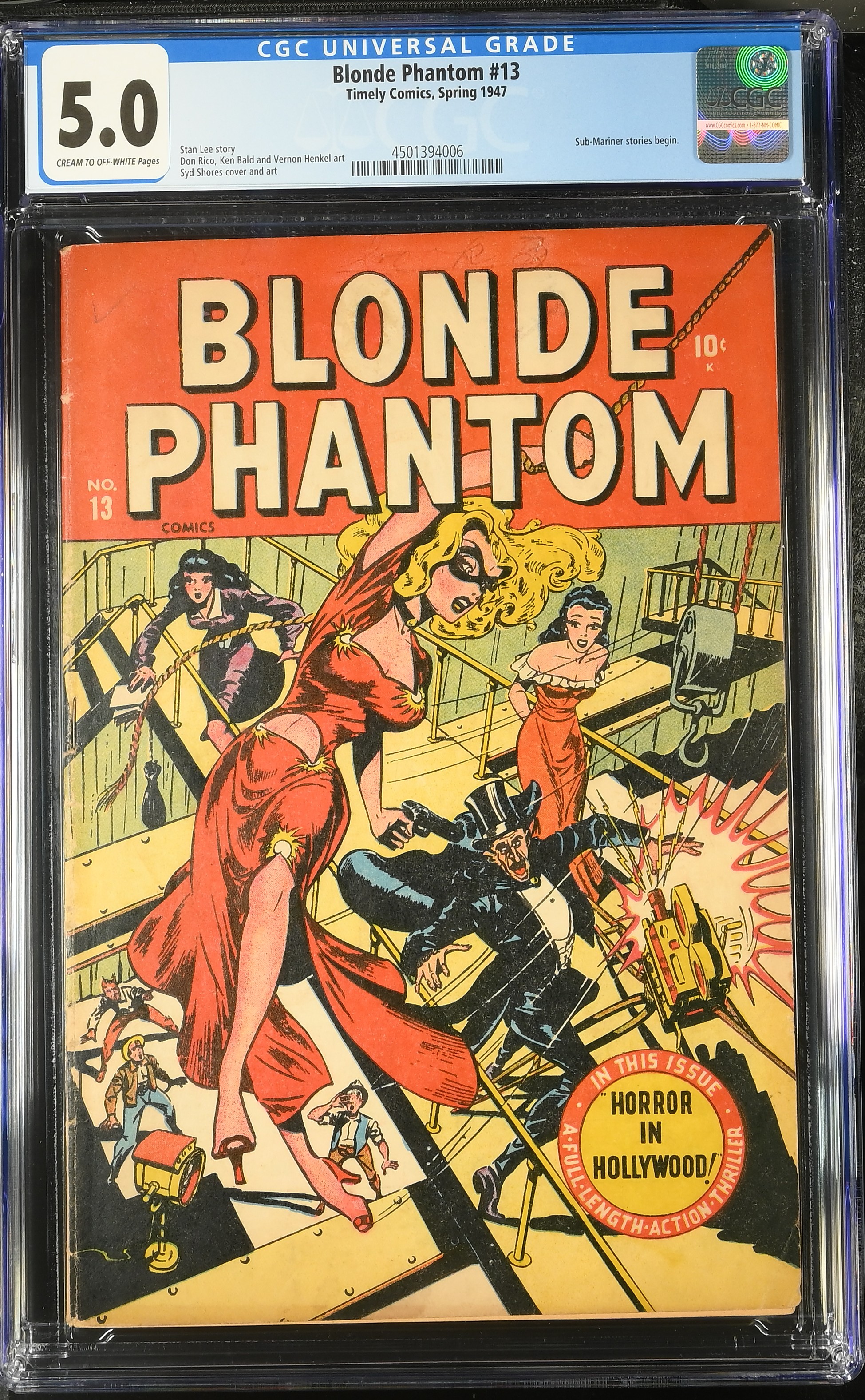 1947 Blonde Phantom #13 CGC 5 Timely Comics