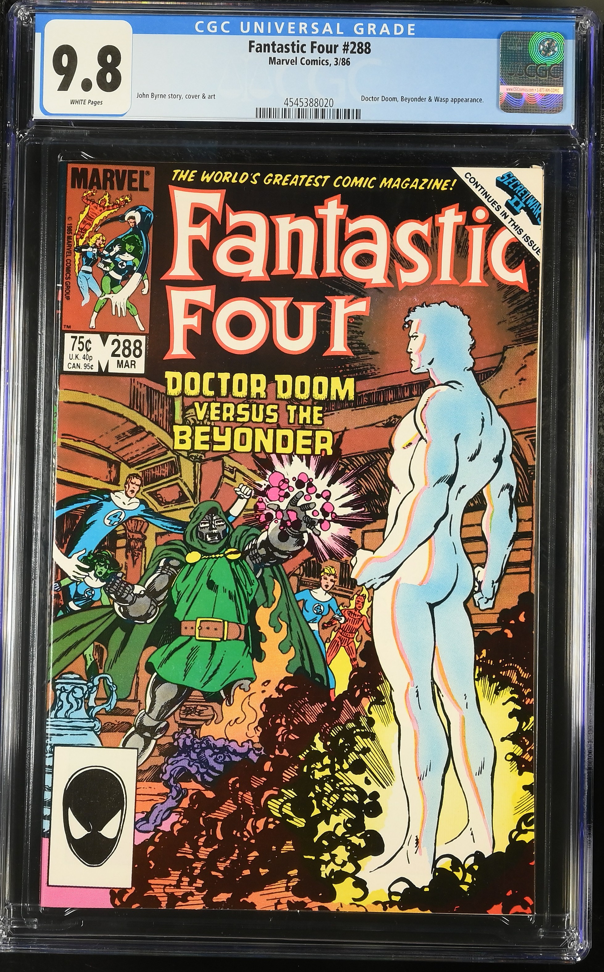 1986 Fantastic Four #288 CGC 9.8 Marvel Comics