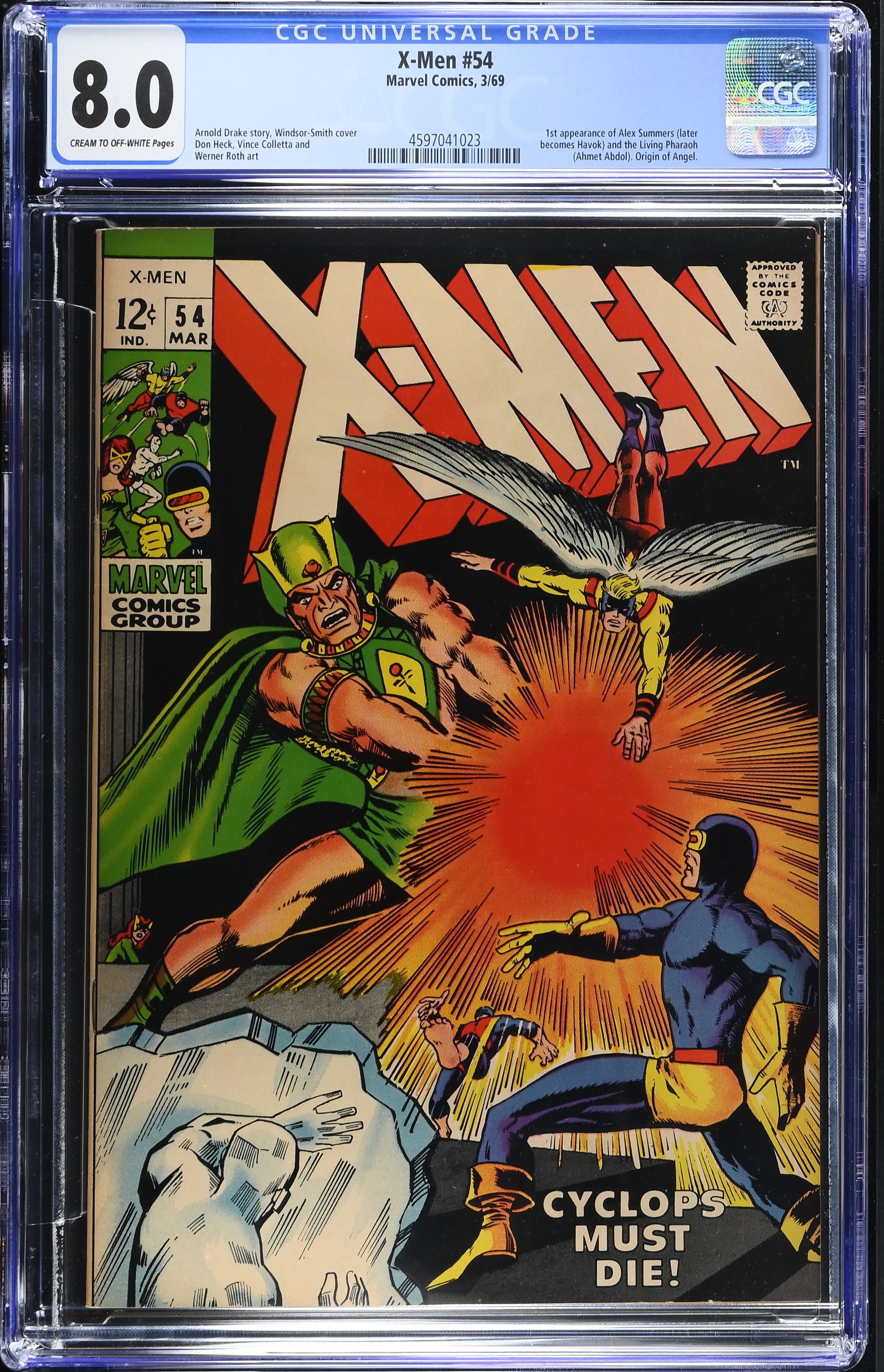 1969 X-Men #54 CGC 8 Marvel Comics
