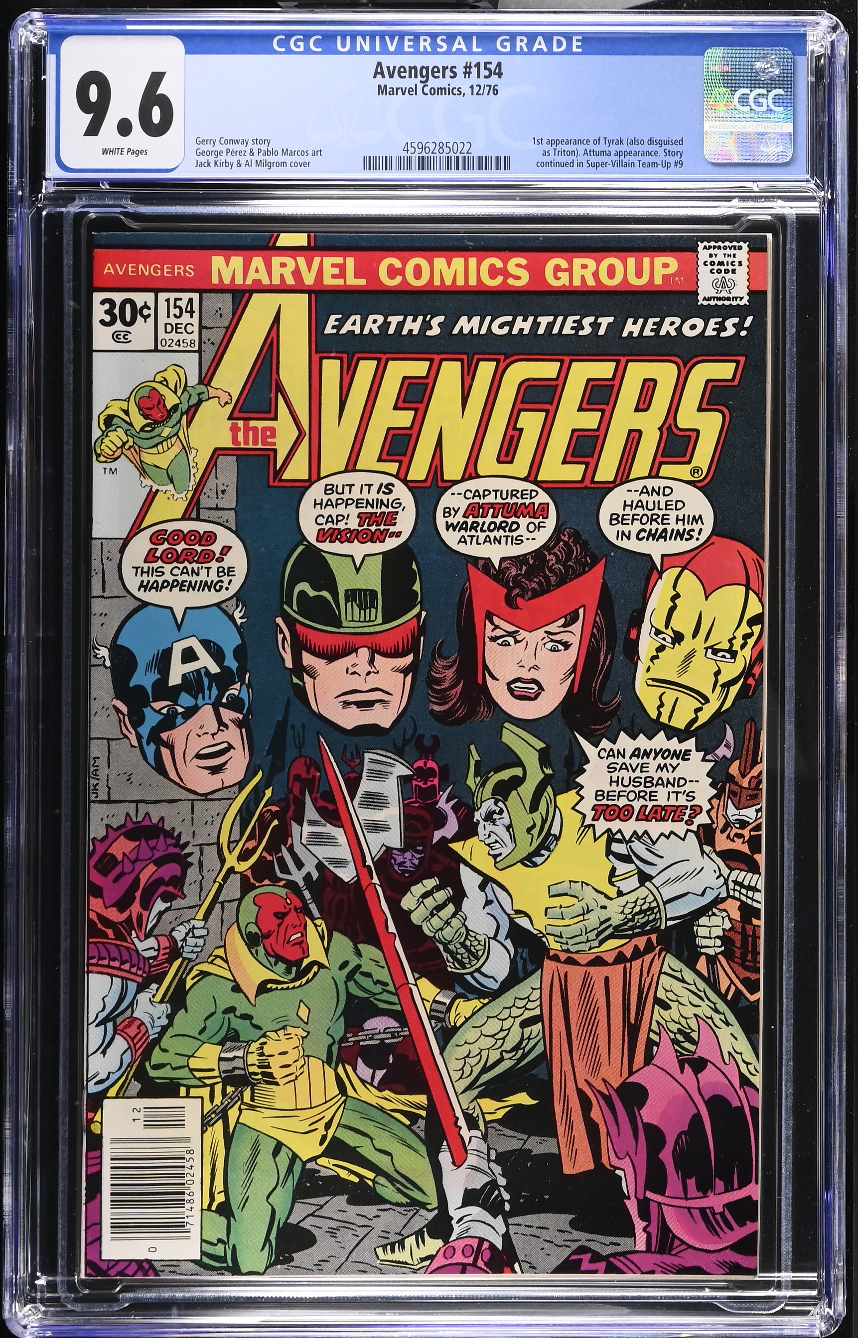 1976 Avengers #154 CGC 9.6 Marvel Comics