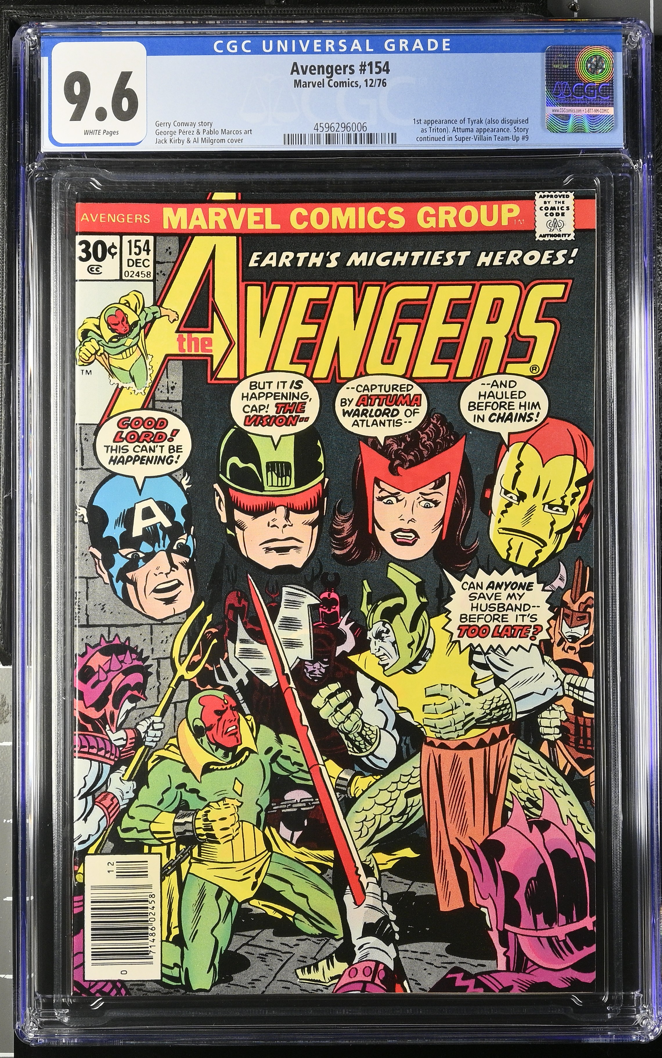 1976 Avengers #154 CGC 9.6 Marvel Comics
