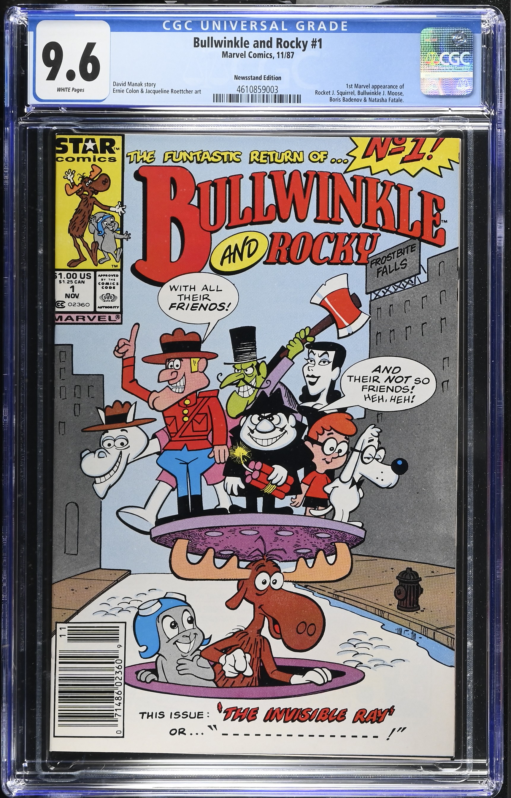 1987 Bullwinkle and Rocky #1 CGC 9.6 Marvel Comics