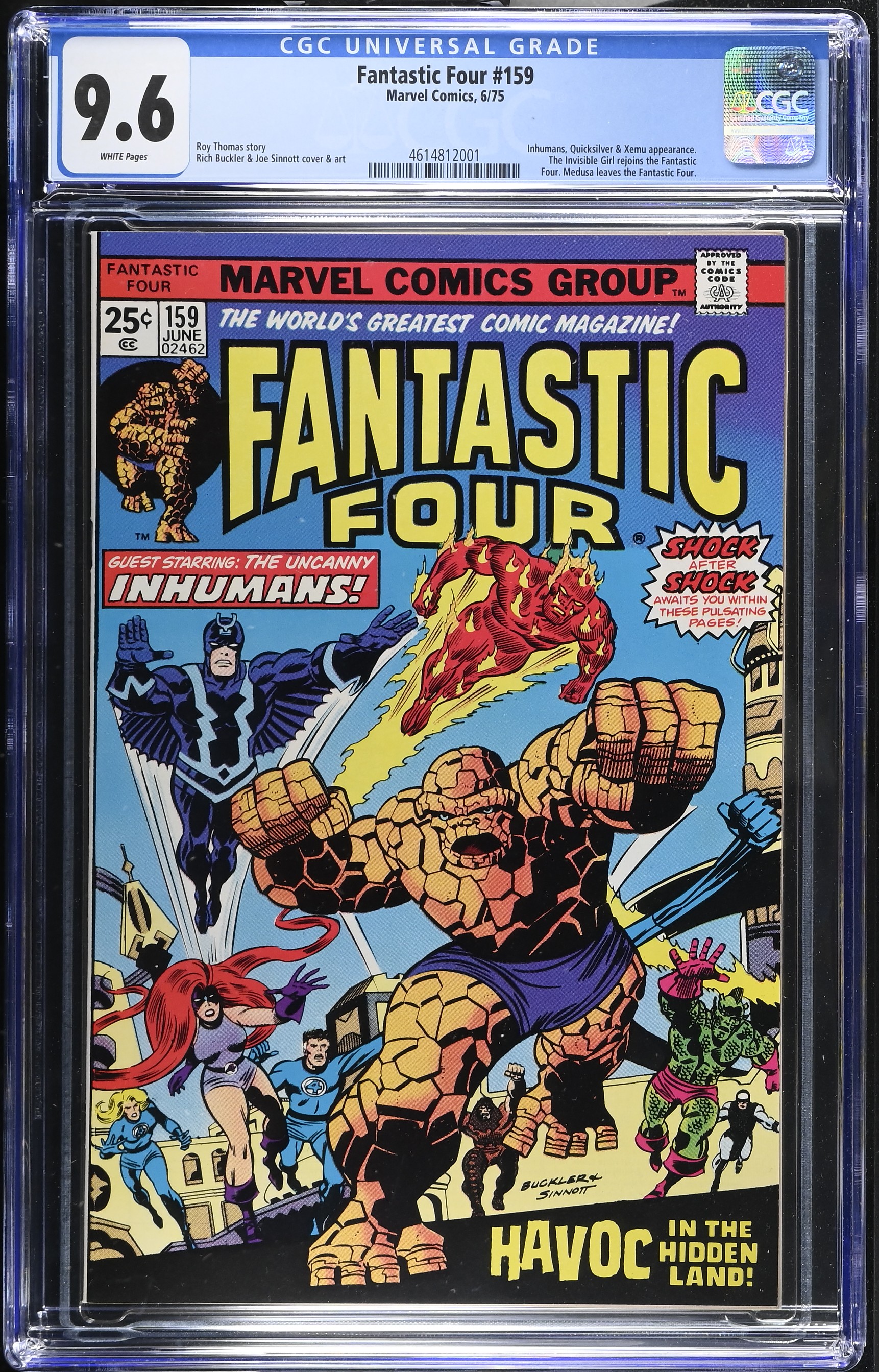 1975 Fantastic Four #159 CGC 9.6 Marvel Comics