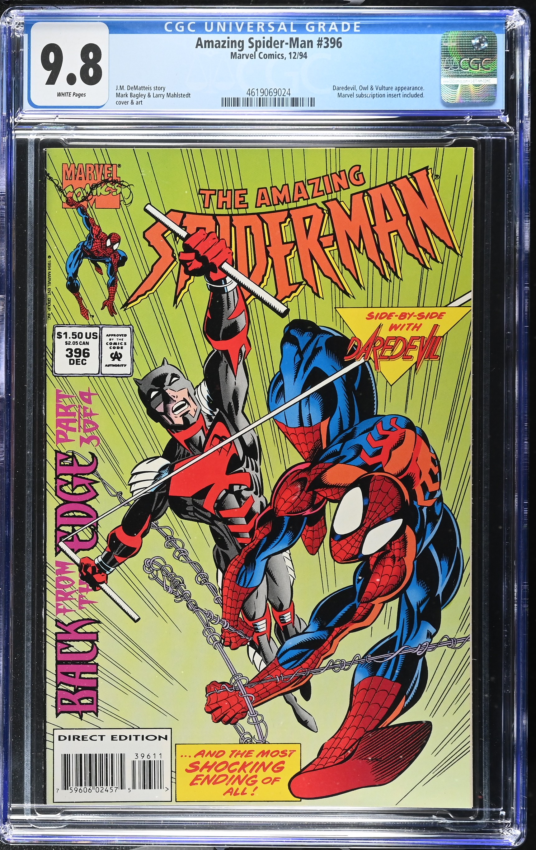 1994 Amazing Spider-Man #396 CGC 9.8 Marvel Comics