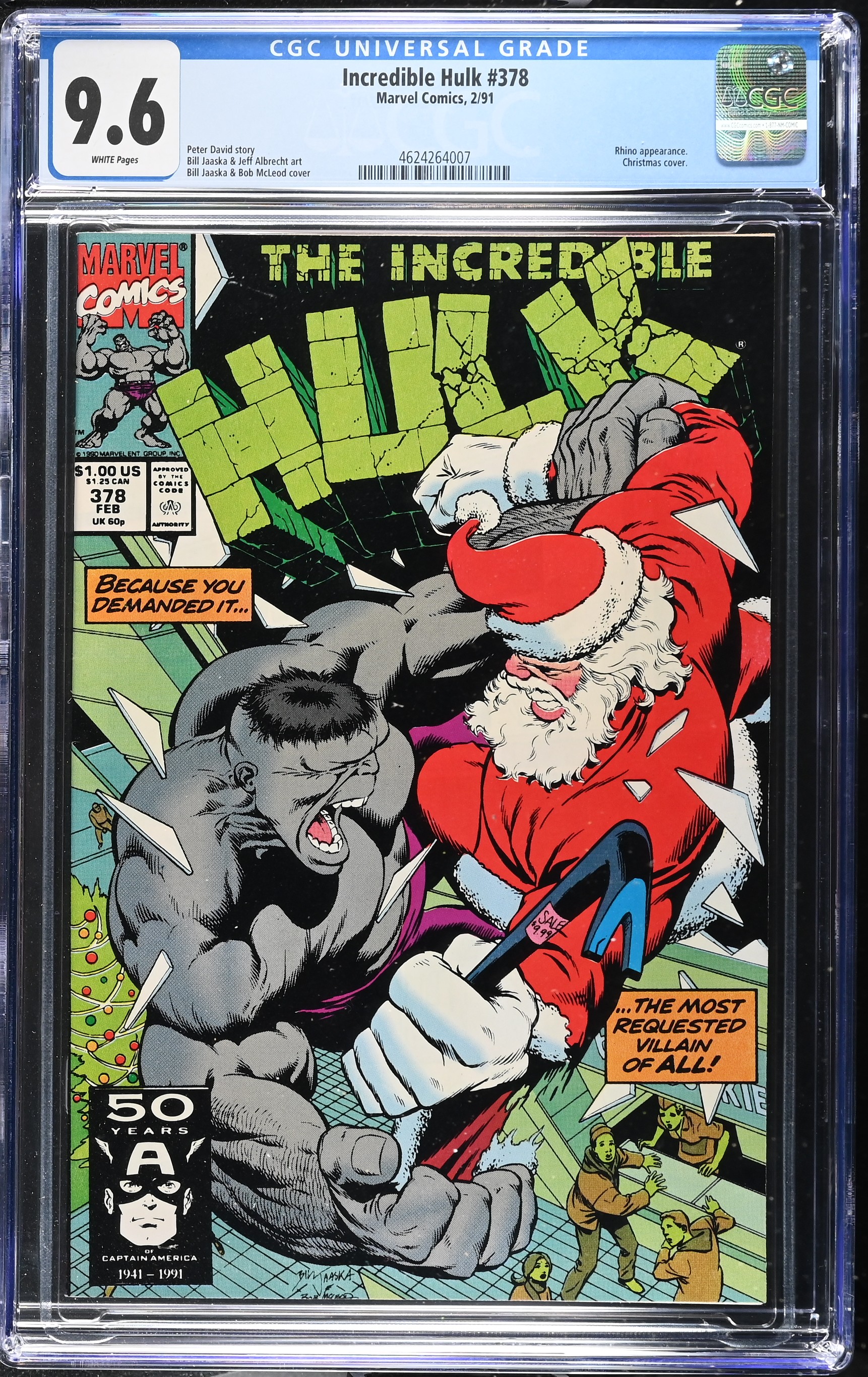 1991 Incredible Hulk #378 CGC 9.6 Marvel Comics