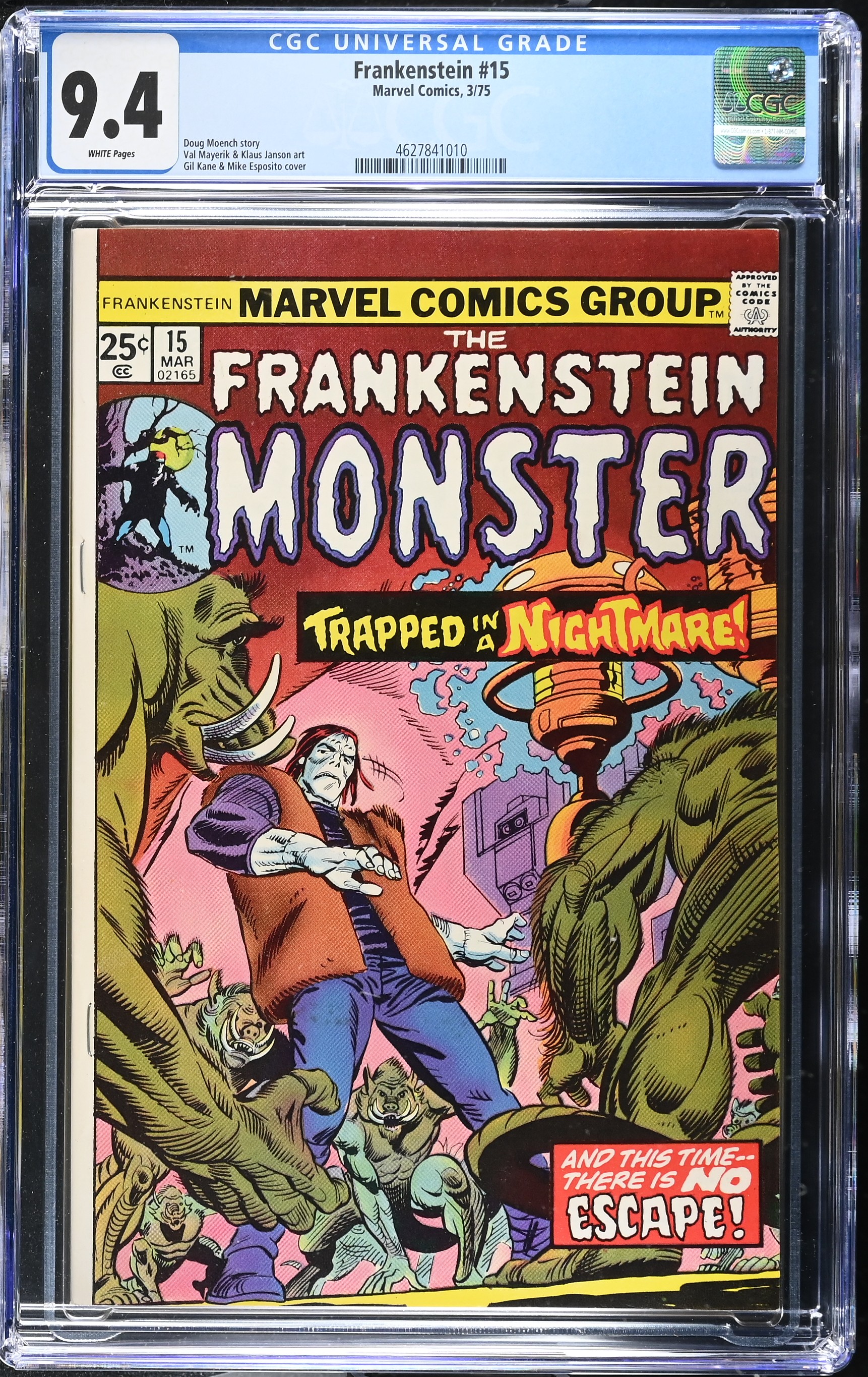 1975 Frankenstein #15 CGC 9.4 Marvel Comics