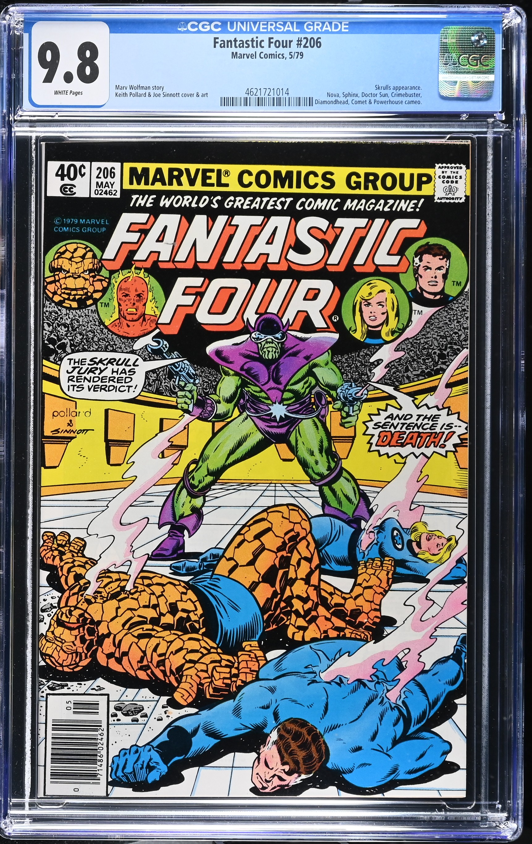 1979 Fantastic Four #206 CGC 9.8 Marvel Comics