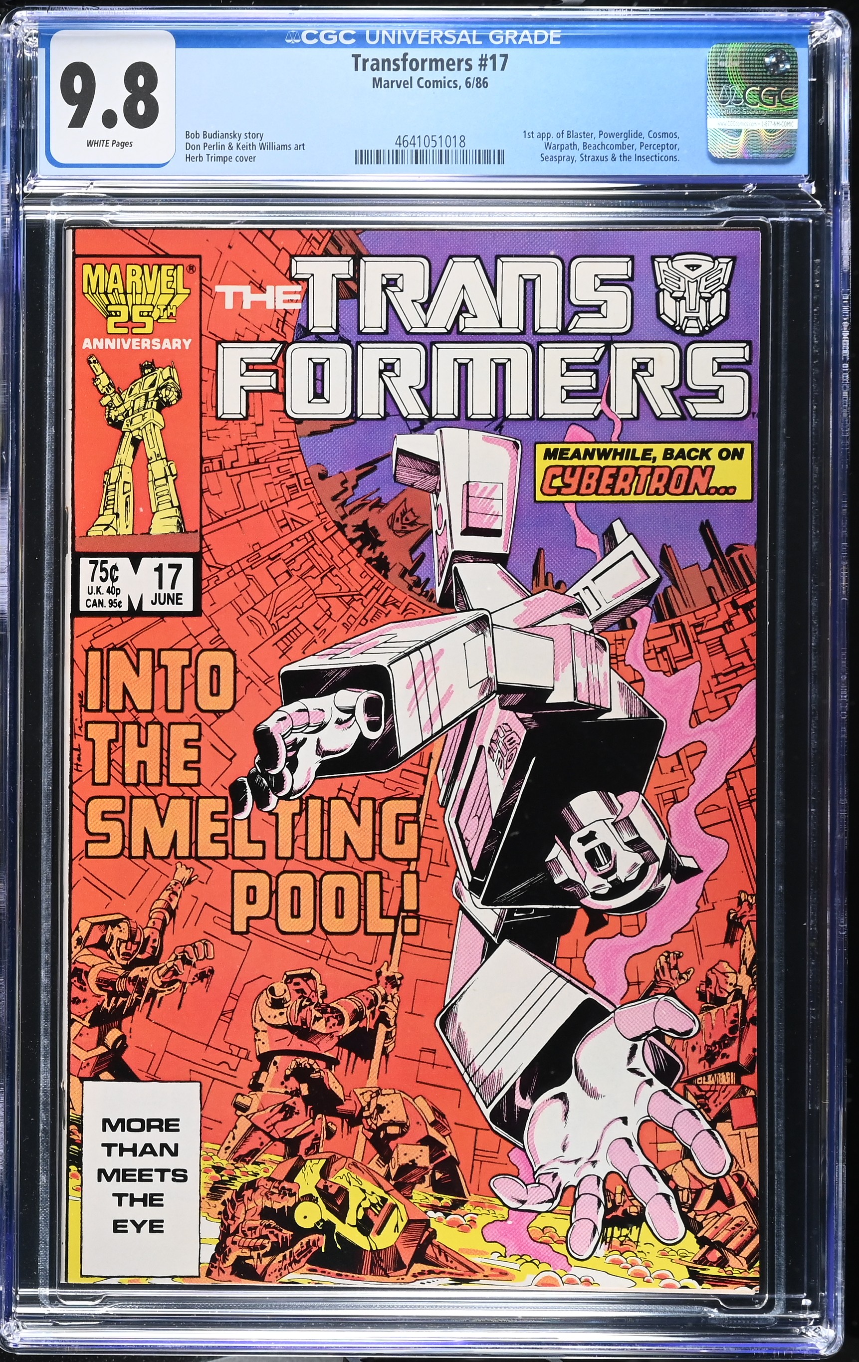 1986 Transformers #17 CGC 9.8 Marvel Comics