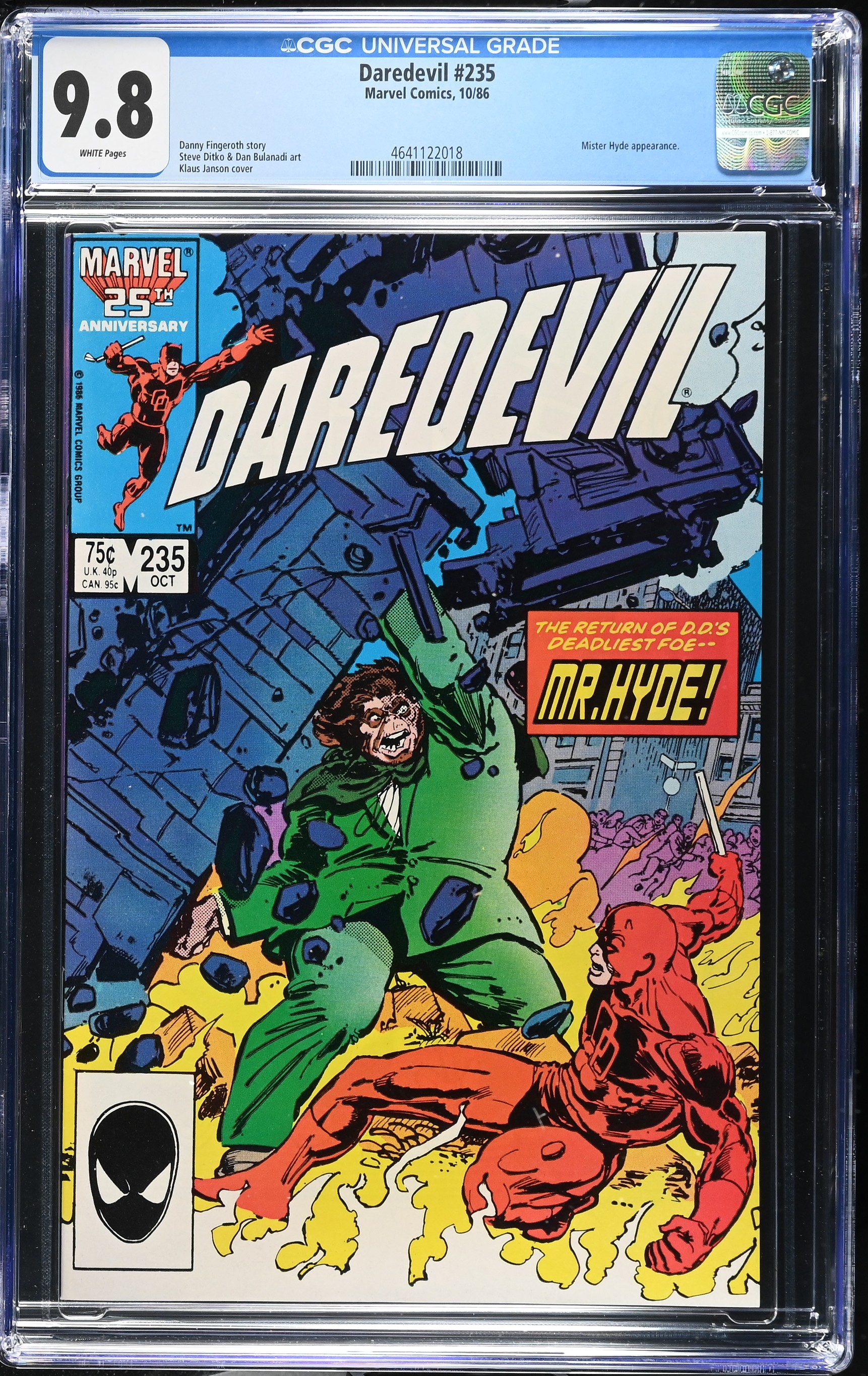 1986 Daredevil #235 CGC 9.8 Marvel Comics