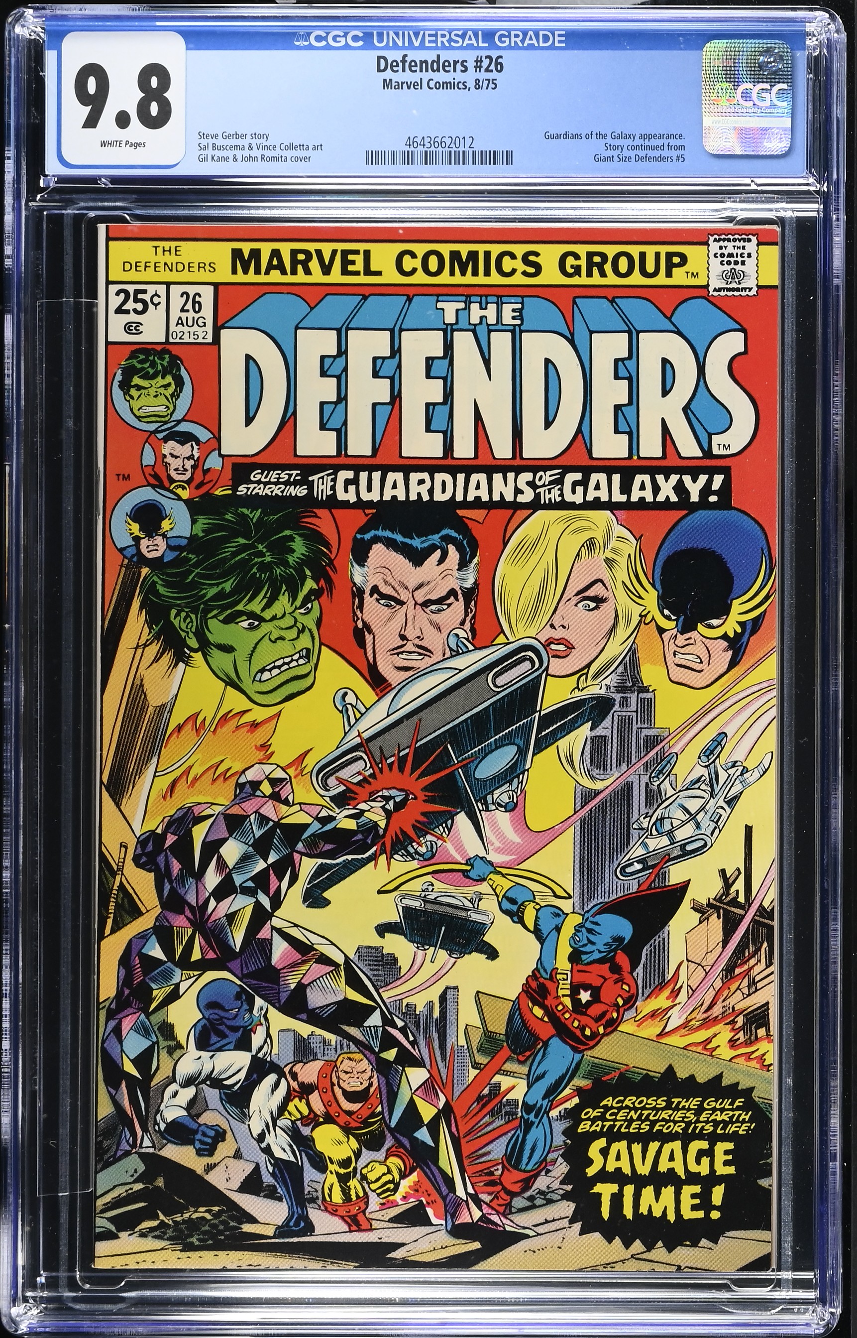 1975 Defenders #26 CGC 9.8 Marvel Comics
