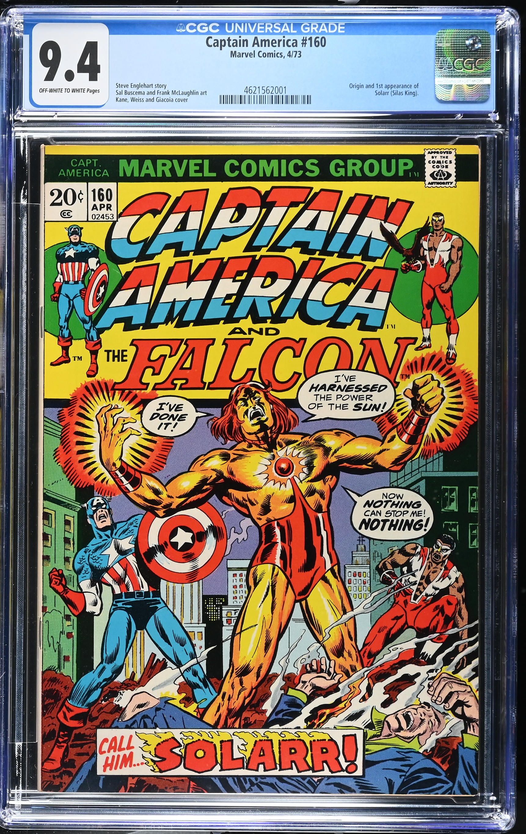 1973 Captain America #160 CGC 9.4 Marvel Comics