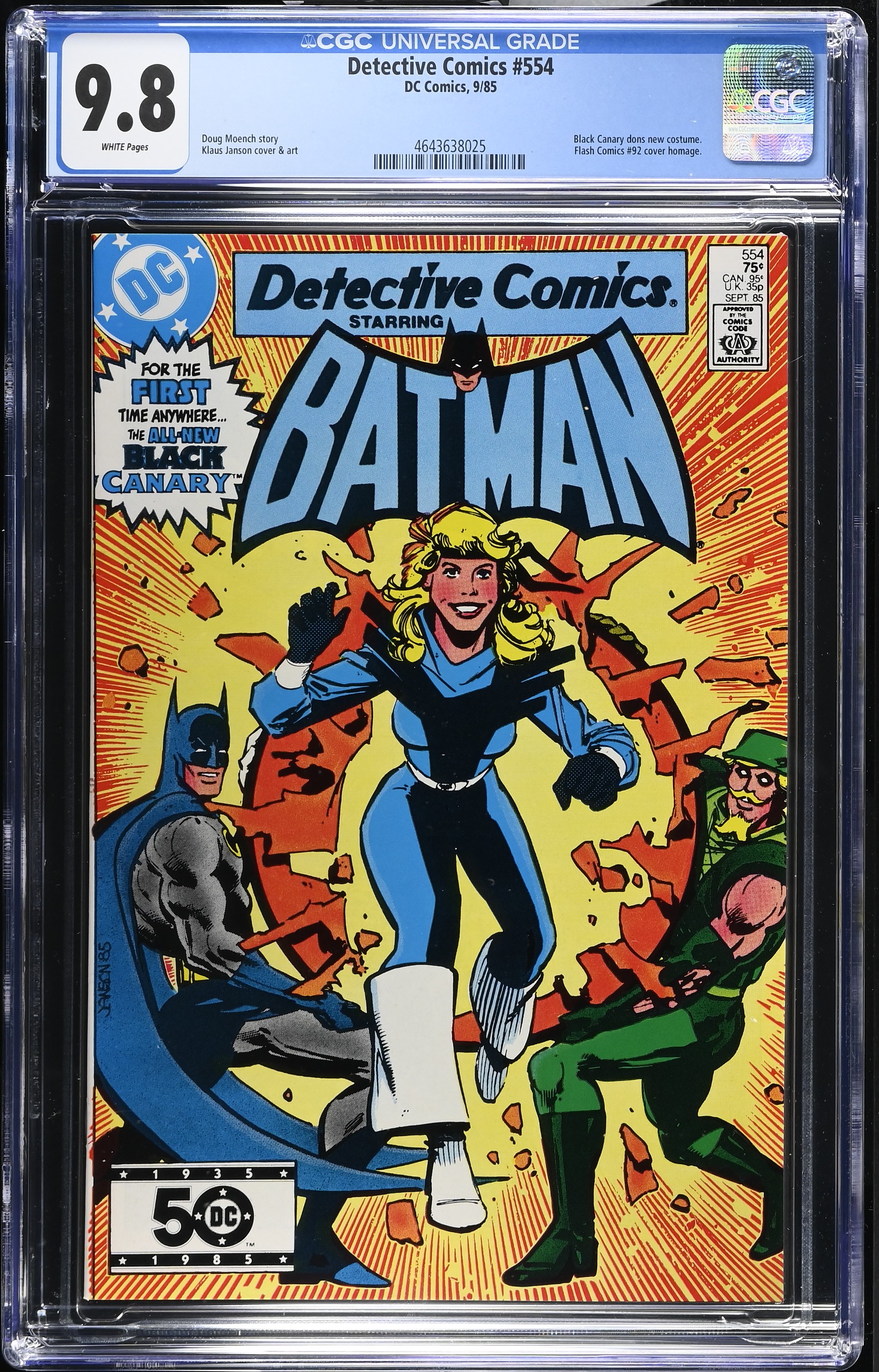 1985 Detective Comics #554 CGC 9.8 DC Comics