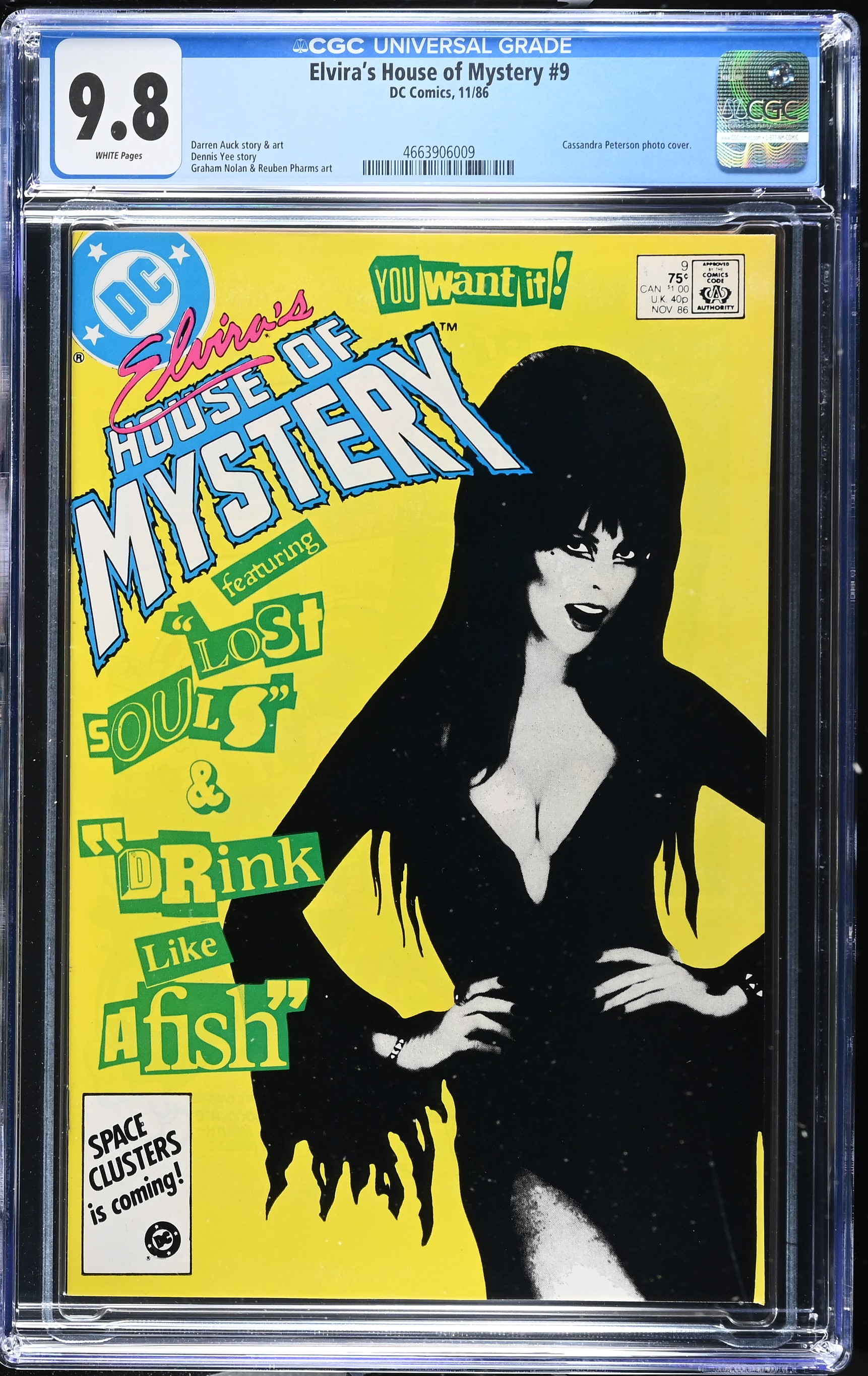 1986 Elvira's House of Mystery #9 CGC 9.8 DC Comics