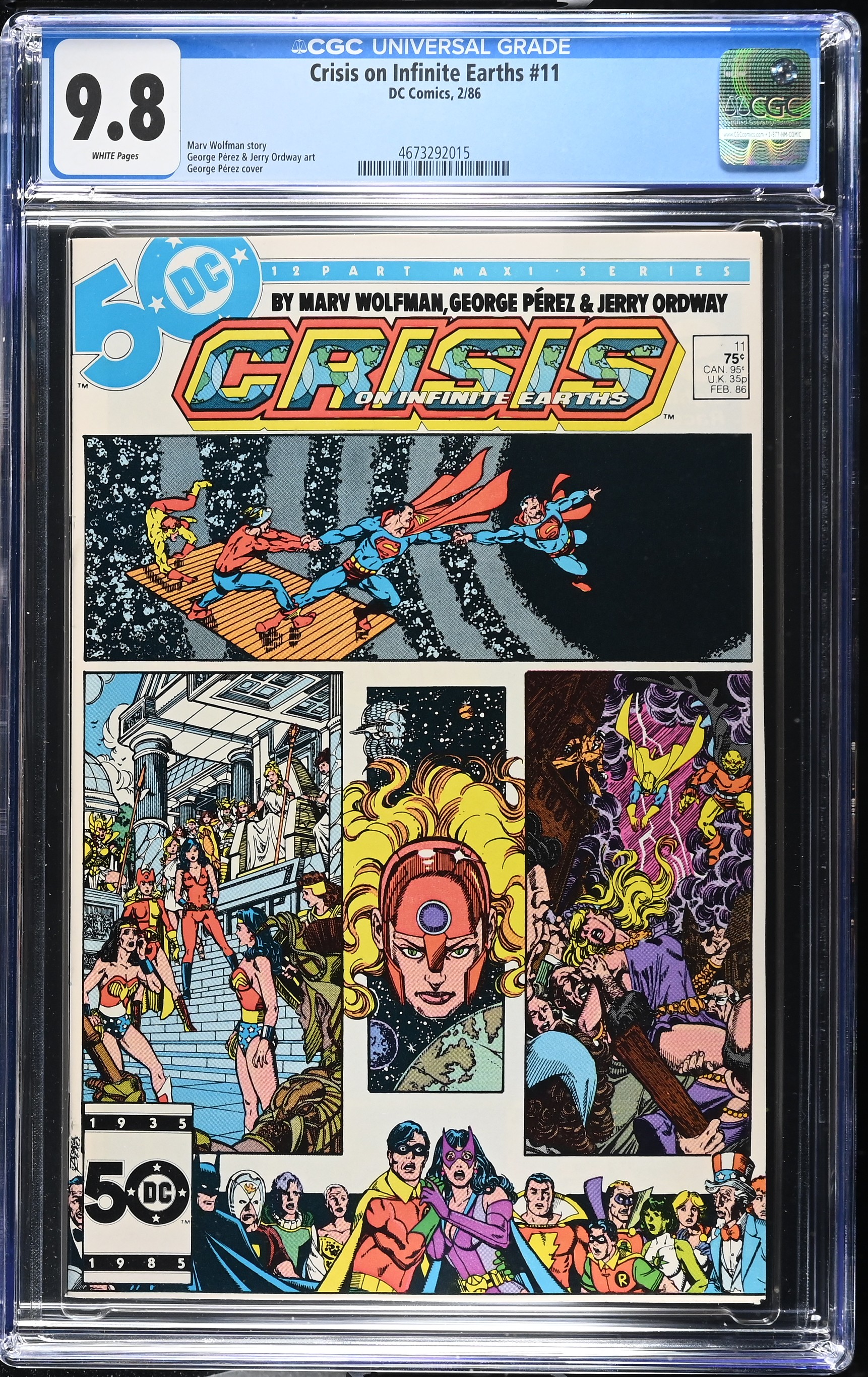 1986 Crisis on Infinite Earths #11 CGC 9.8 DC Comics