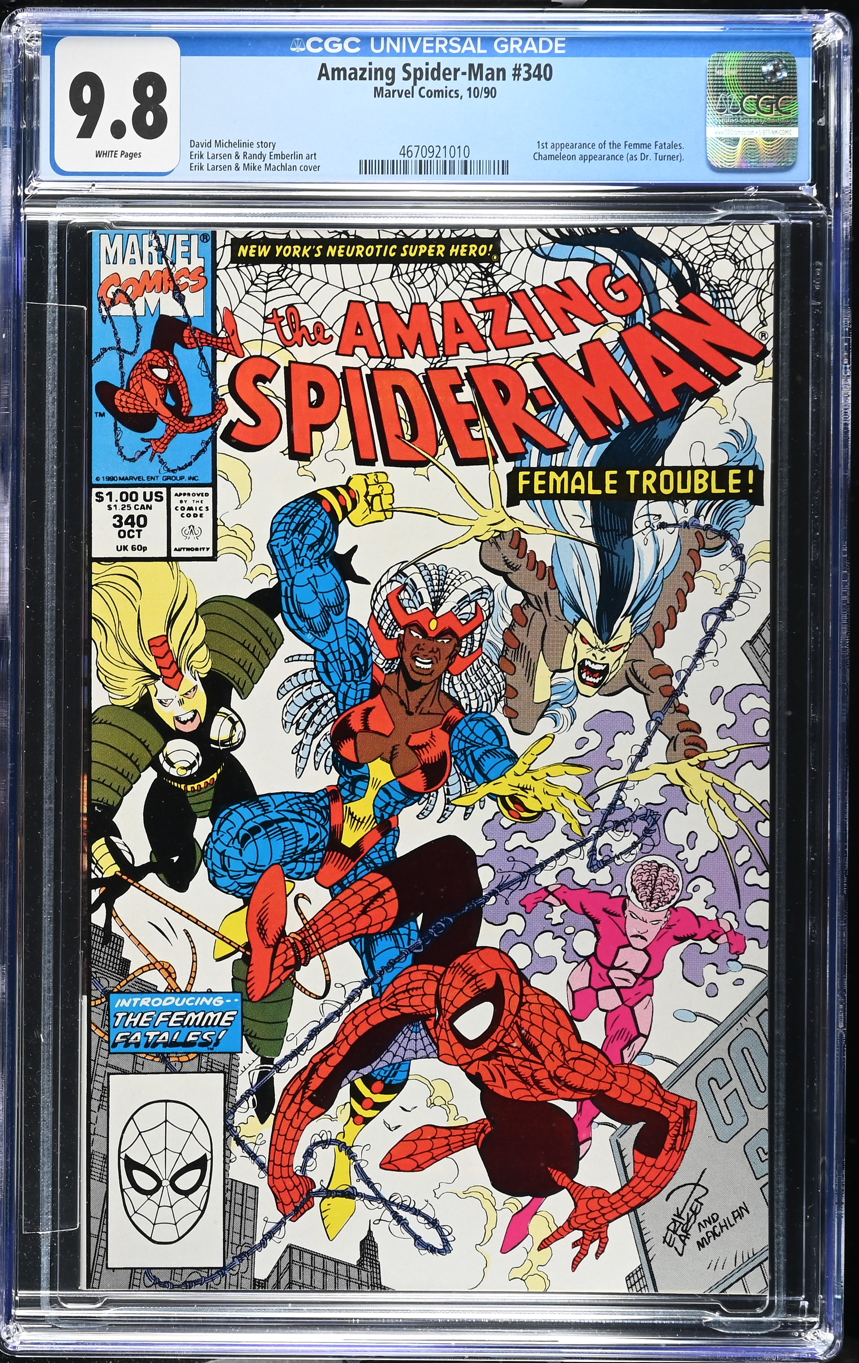 1990 Amazing Spider-Man #340 CGC 9.8 Marvel Comics
