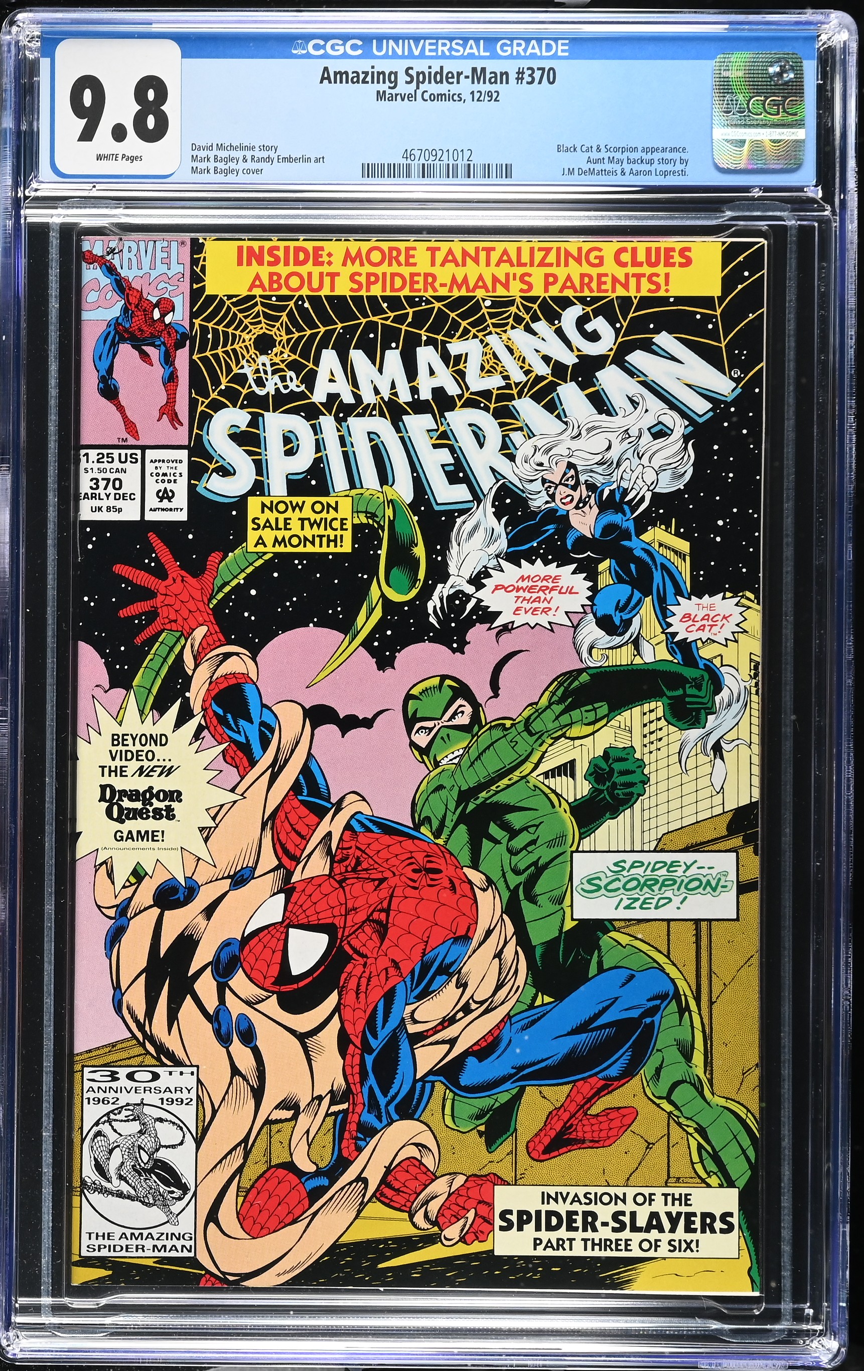 1992 Amazing Spider-Man #370 CGC 9.8 Marvel Comics