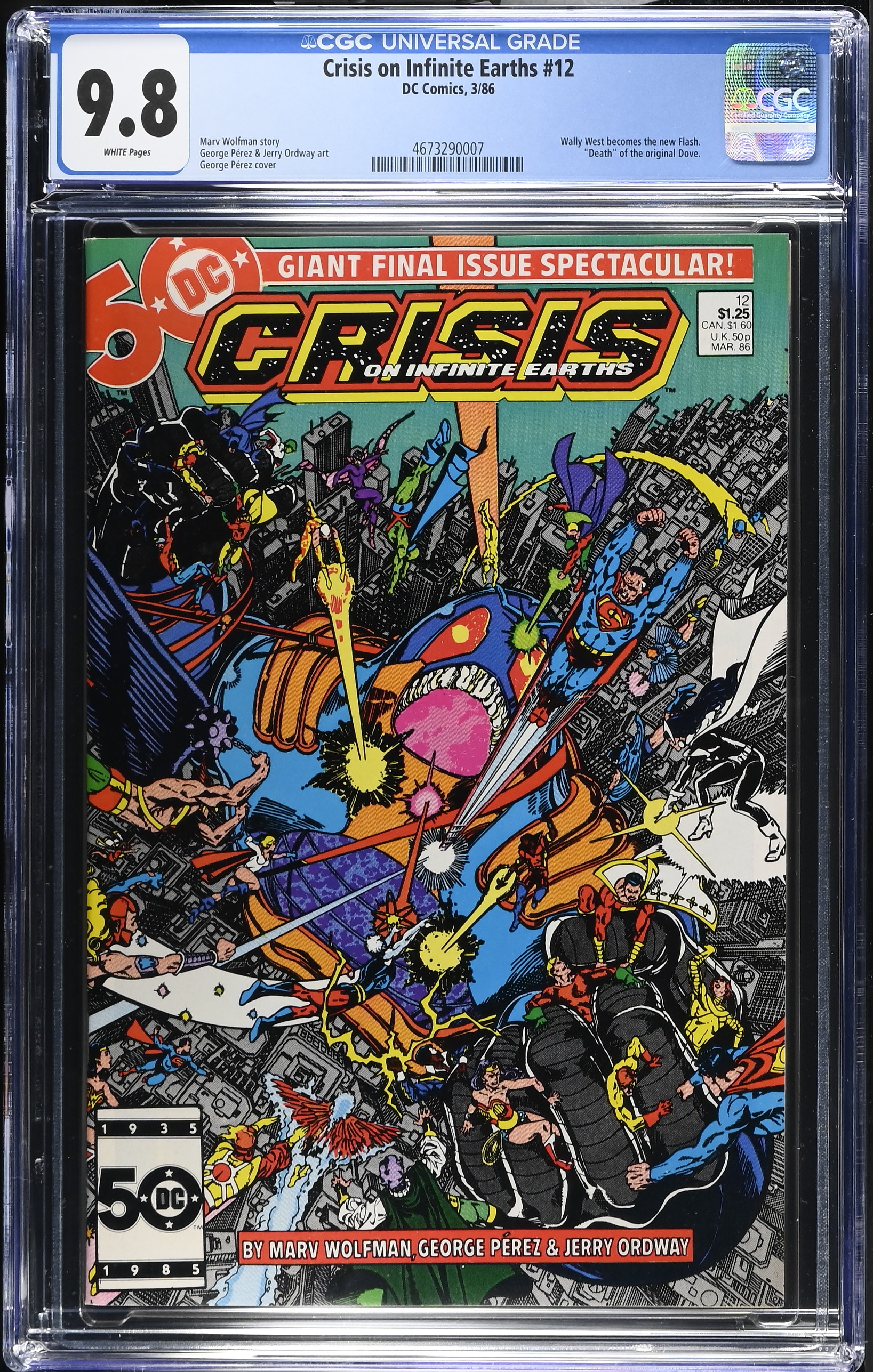 1986 Crisis on Infinite Earths #12 CGC 9.8 DC Comics