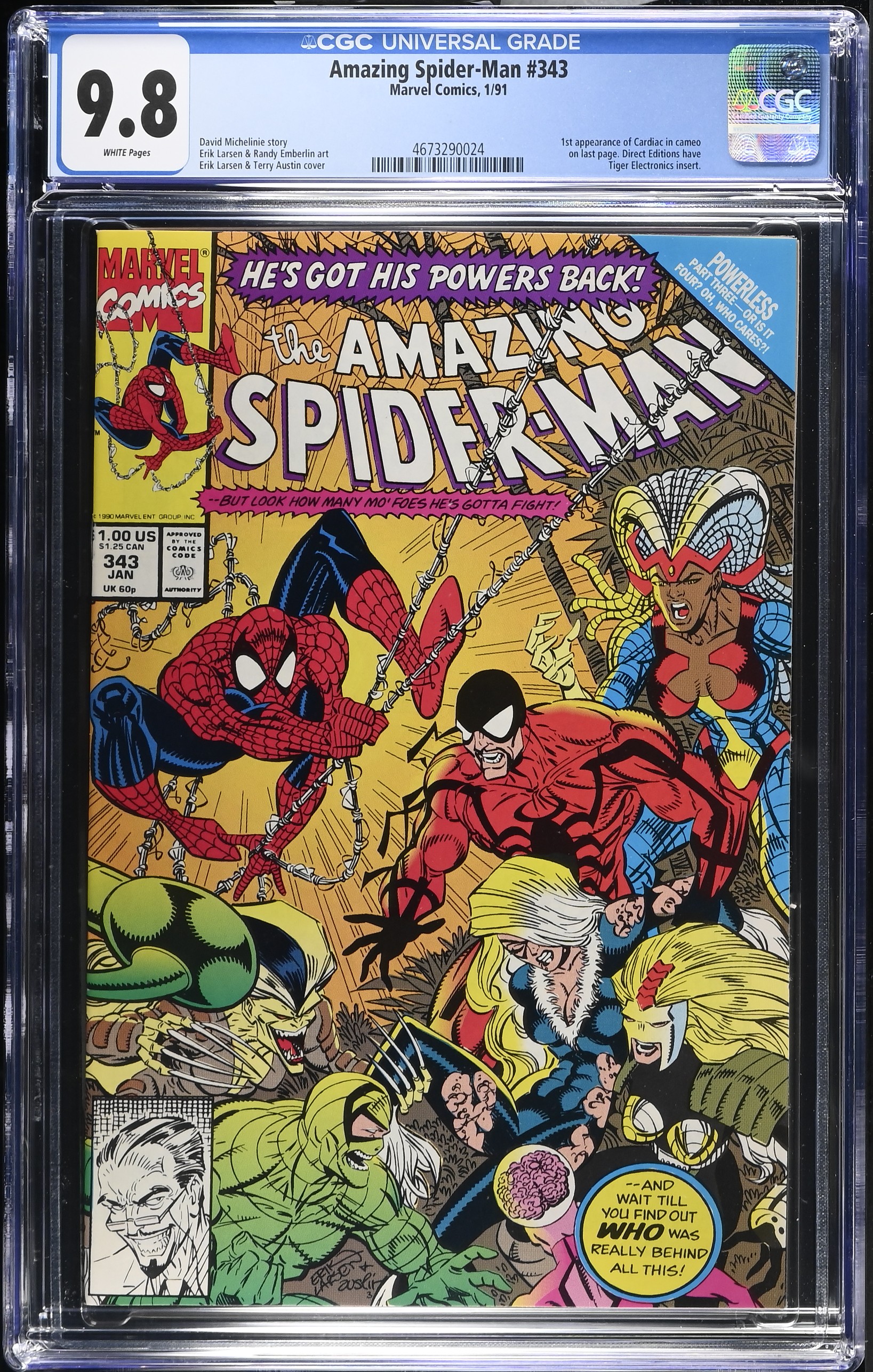 1991 Amazing Spider-Man #343 CGC 9.8 Marvel Comics