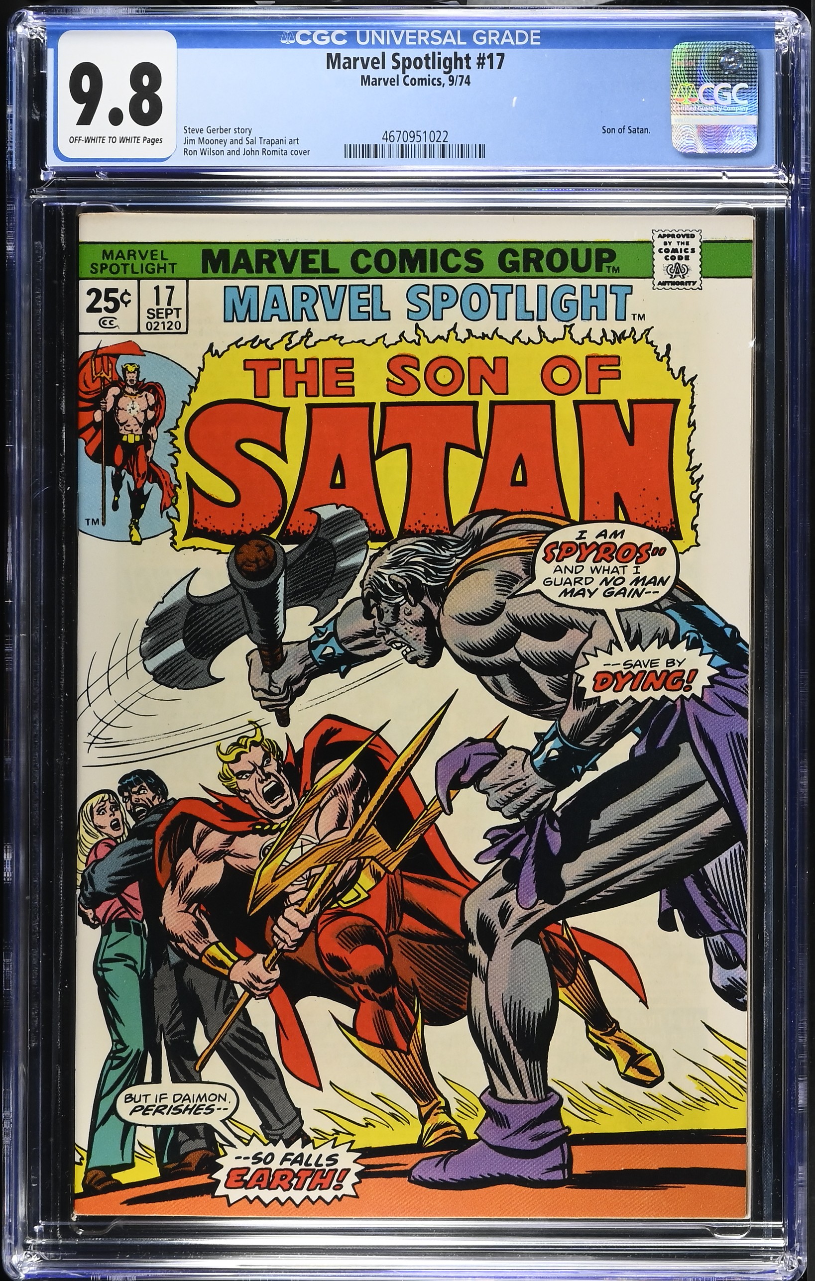 1974 Marvel Spotlight #17 CGC 9.8 Marvel Comics