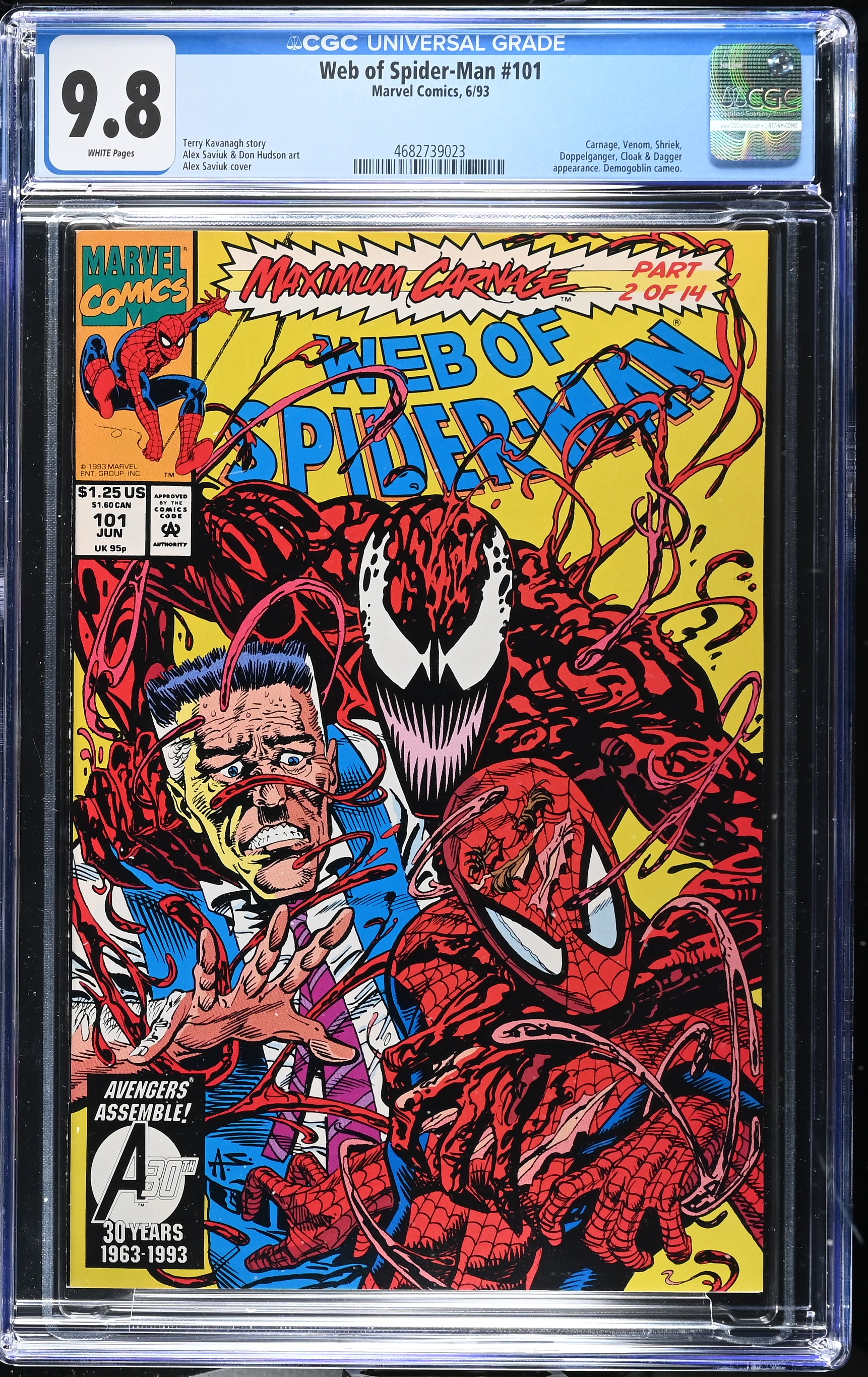 1993 Web of Spider-Man #101 CGC 9.8 Marvel Comics