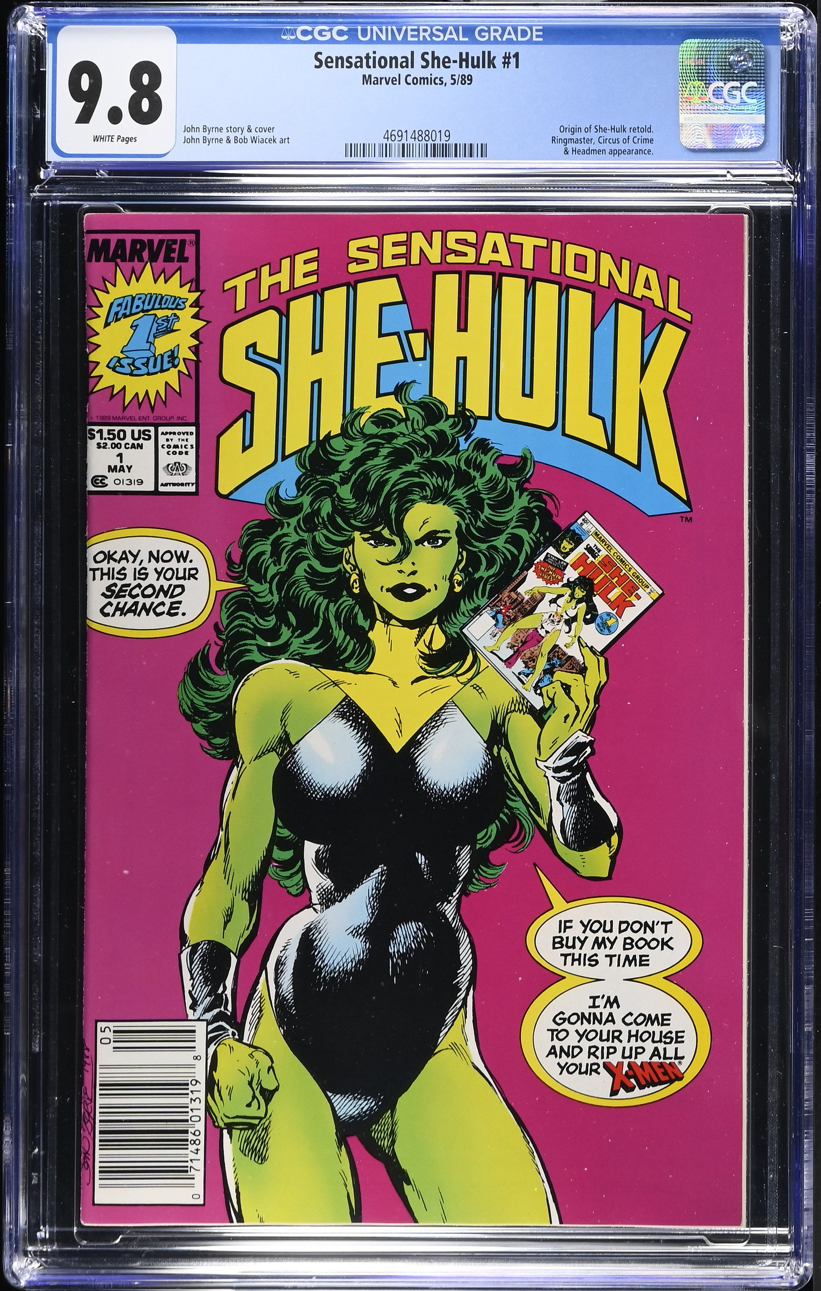 1989 Sensational She-Hulk #1 CGC 9.8 Marvel Comics