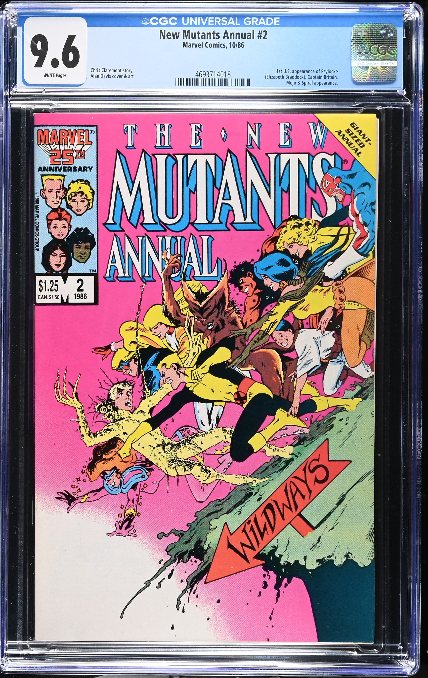 1986 New Mutants Annual #2 CGC 9.6 Marvel Comics