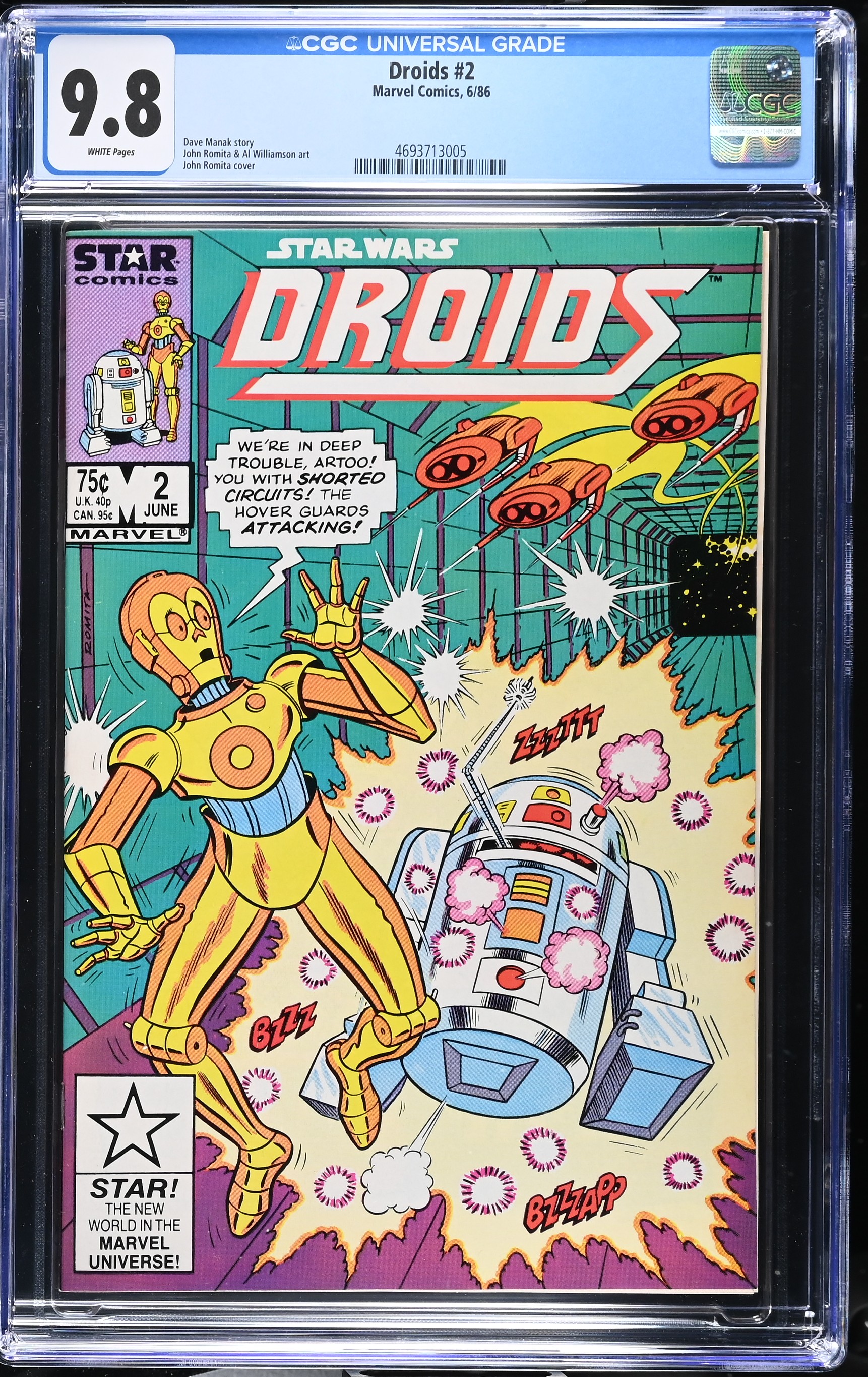 1986 Droids #2 CGC 9.8 Marvel Comics