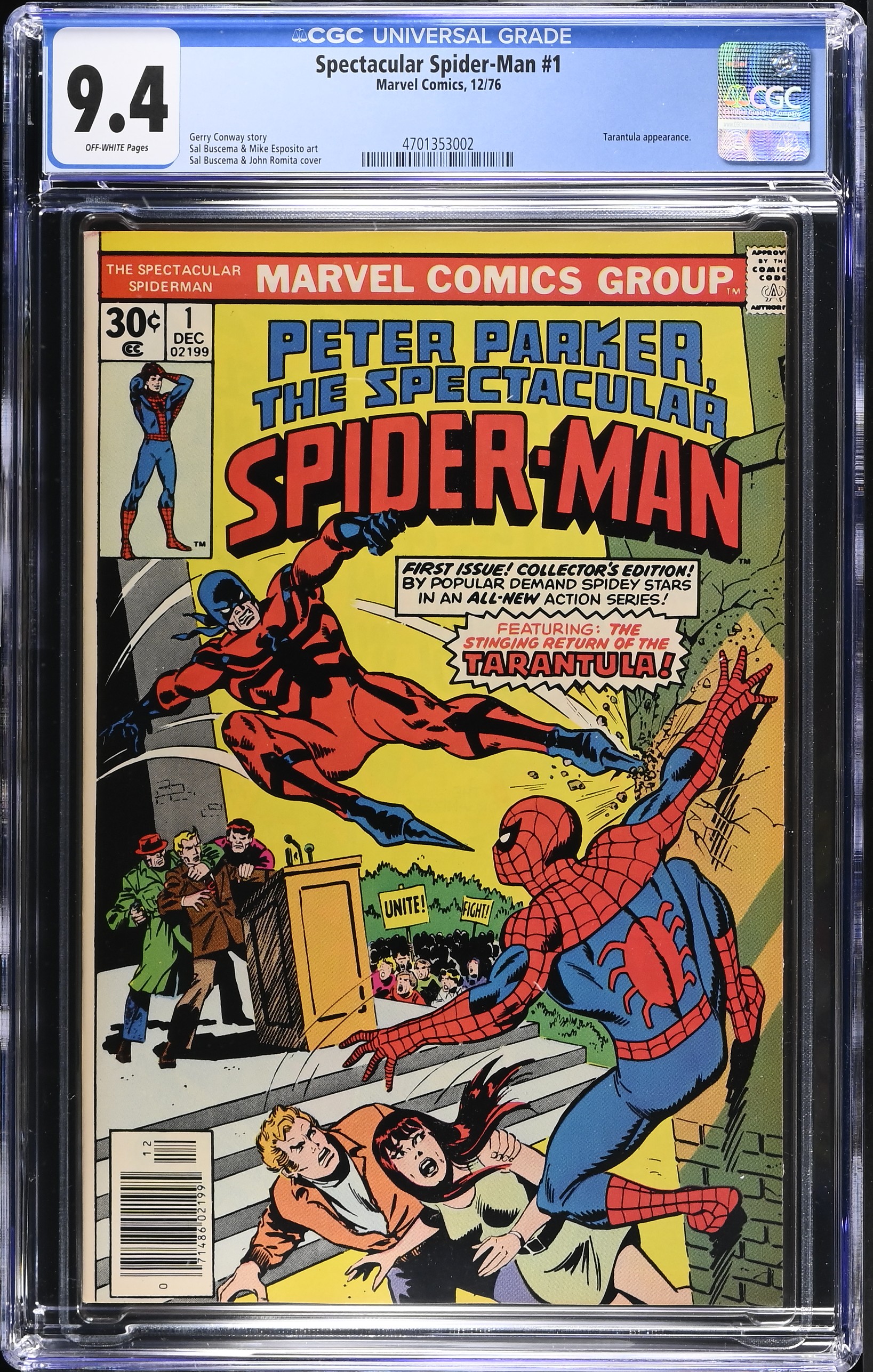1976 Spectacular Spider-Man #1 CGC 9.4 Marvel Comics