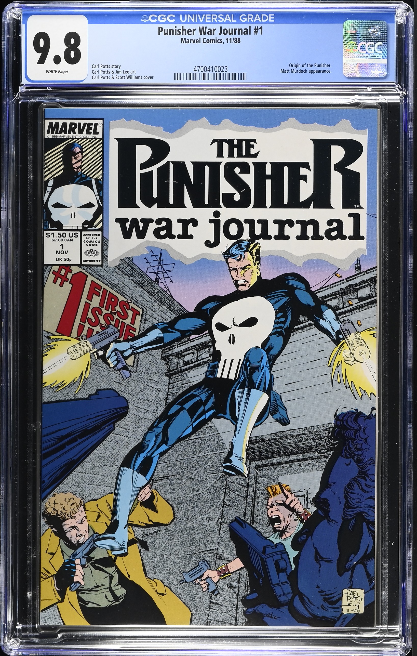 1988 Punisher War Journal #1 CGC 9.8 Marvel Comics