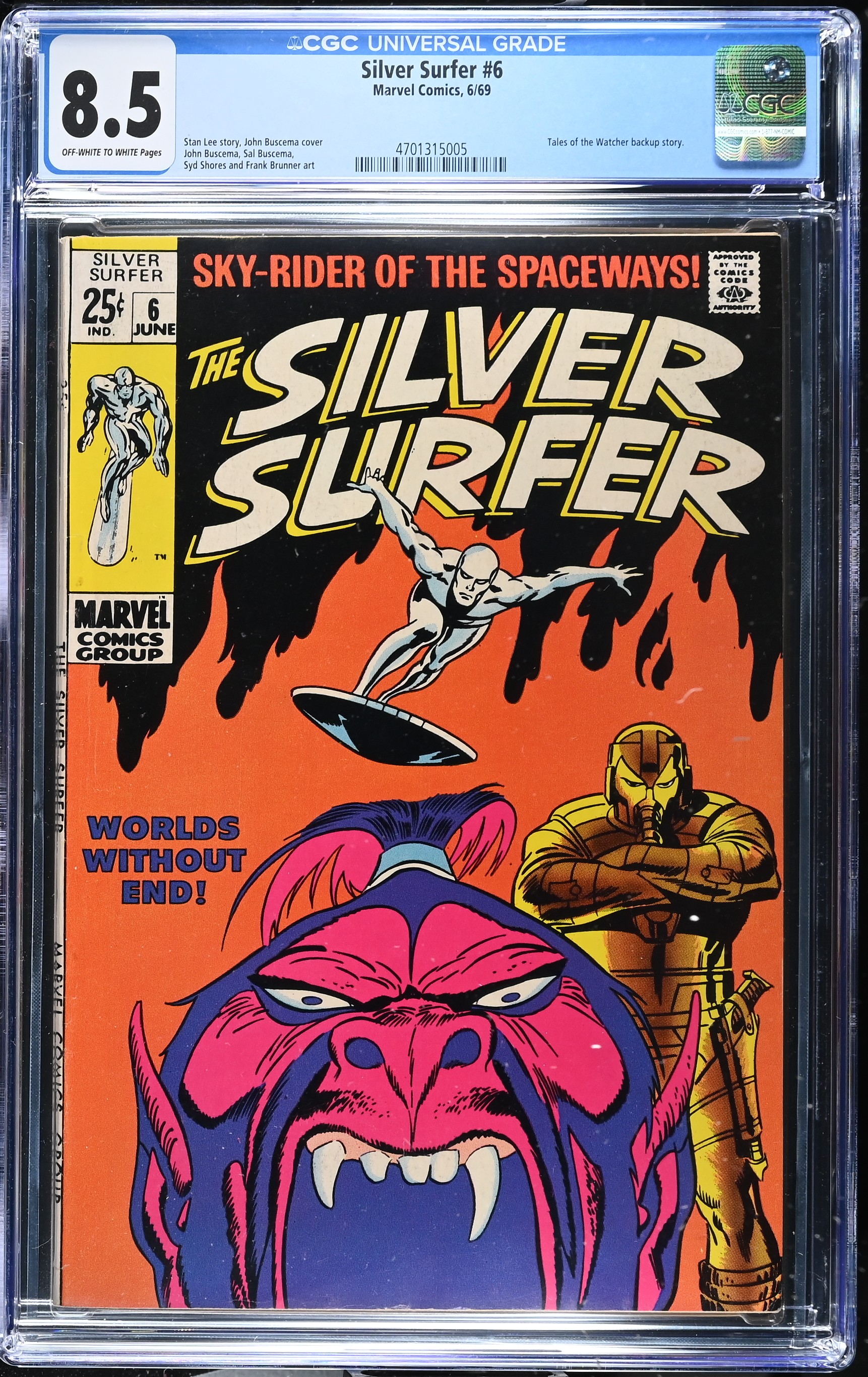 1969 Silver Surfer #6 CGC 8.5 Marvel Comics