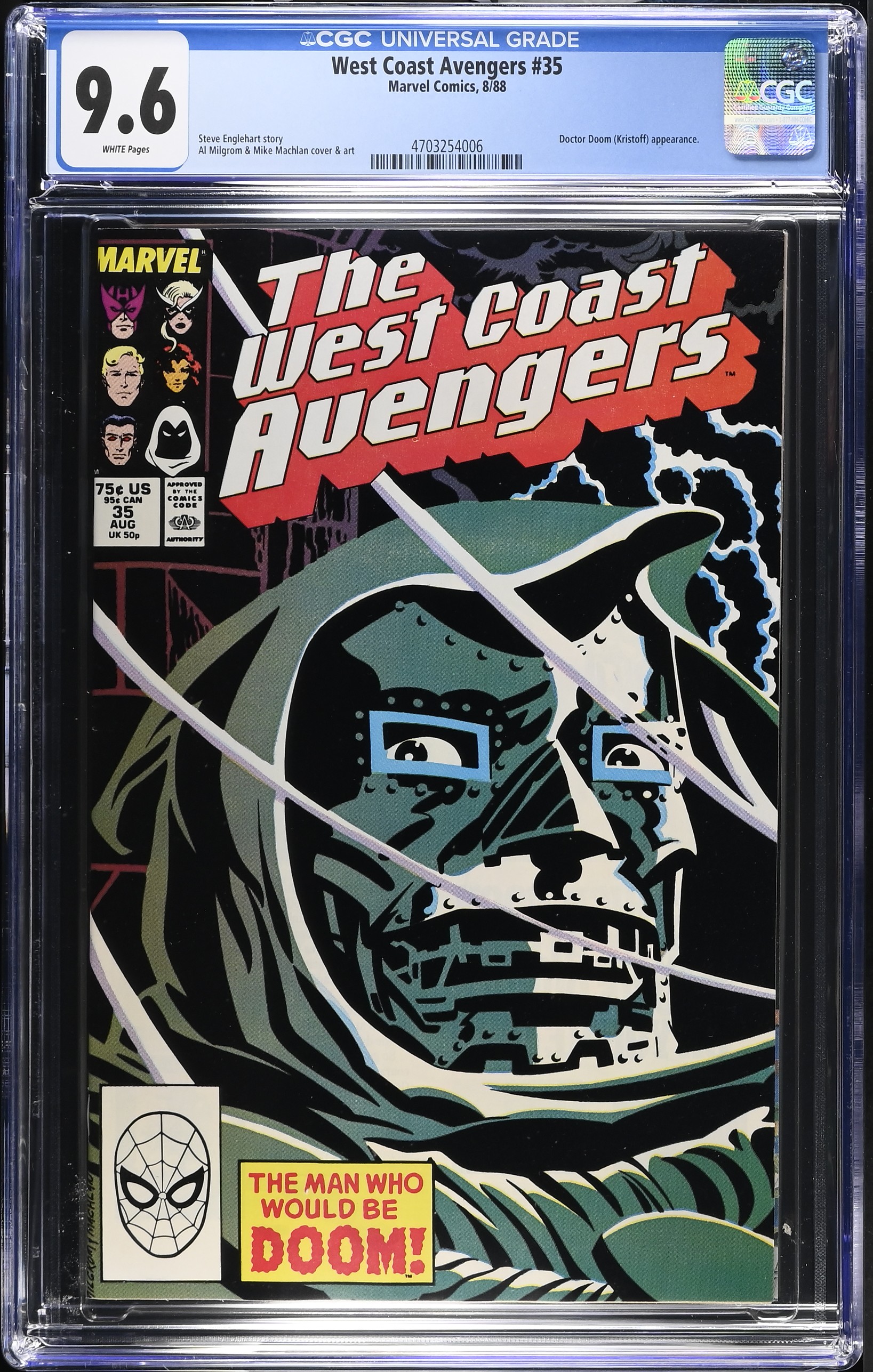 1988 West Coast Avengers #35 CGC 9.6 Marvel Comics
