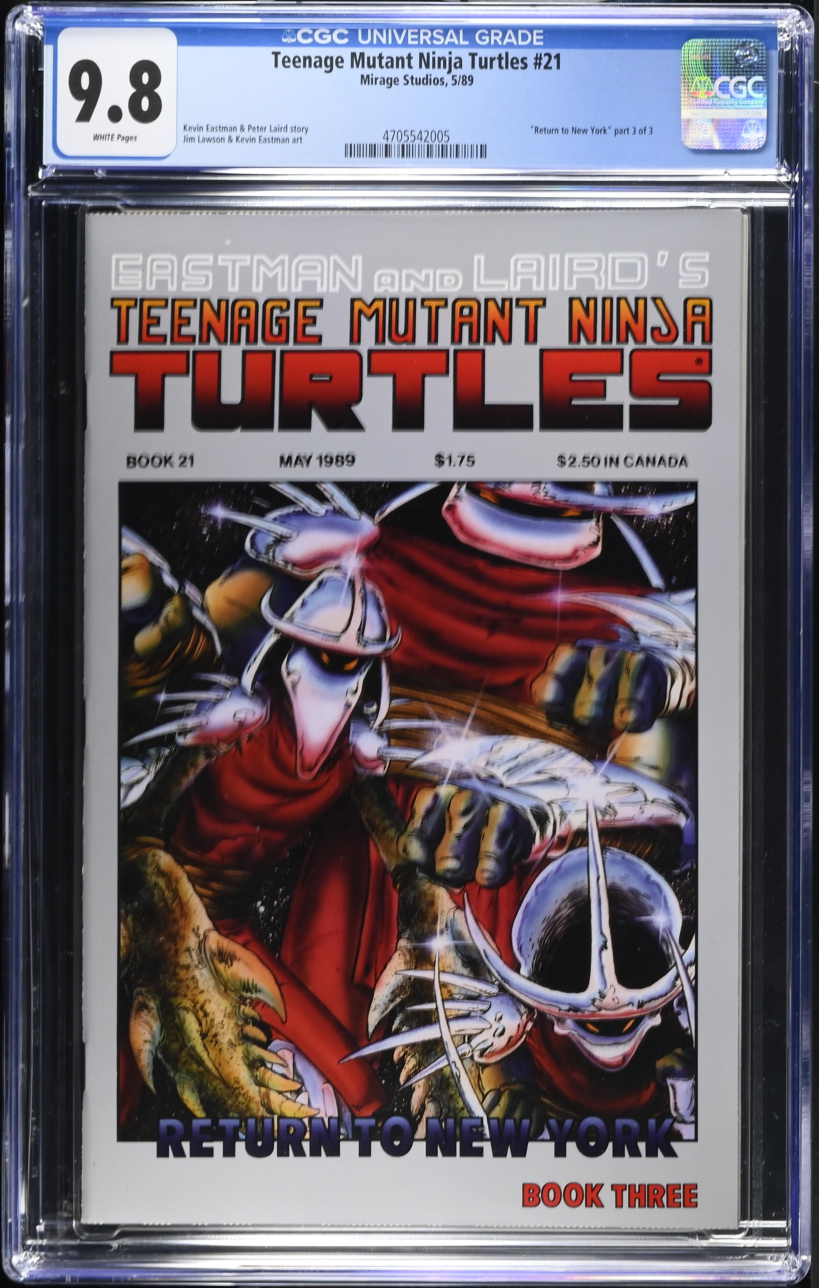 1998 Teenage Mutant Ninja Turtles #21 CGC 9.8 Mirage Studios