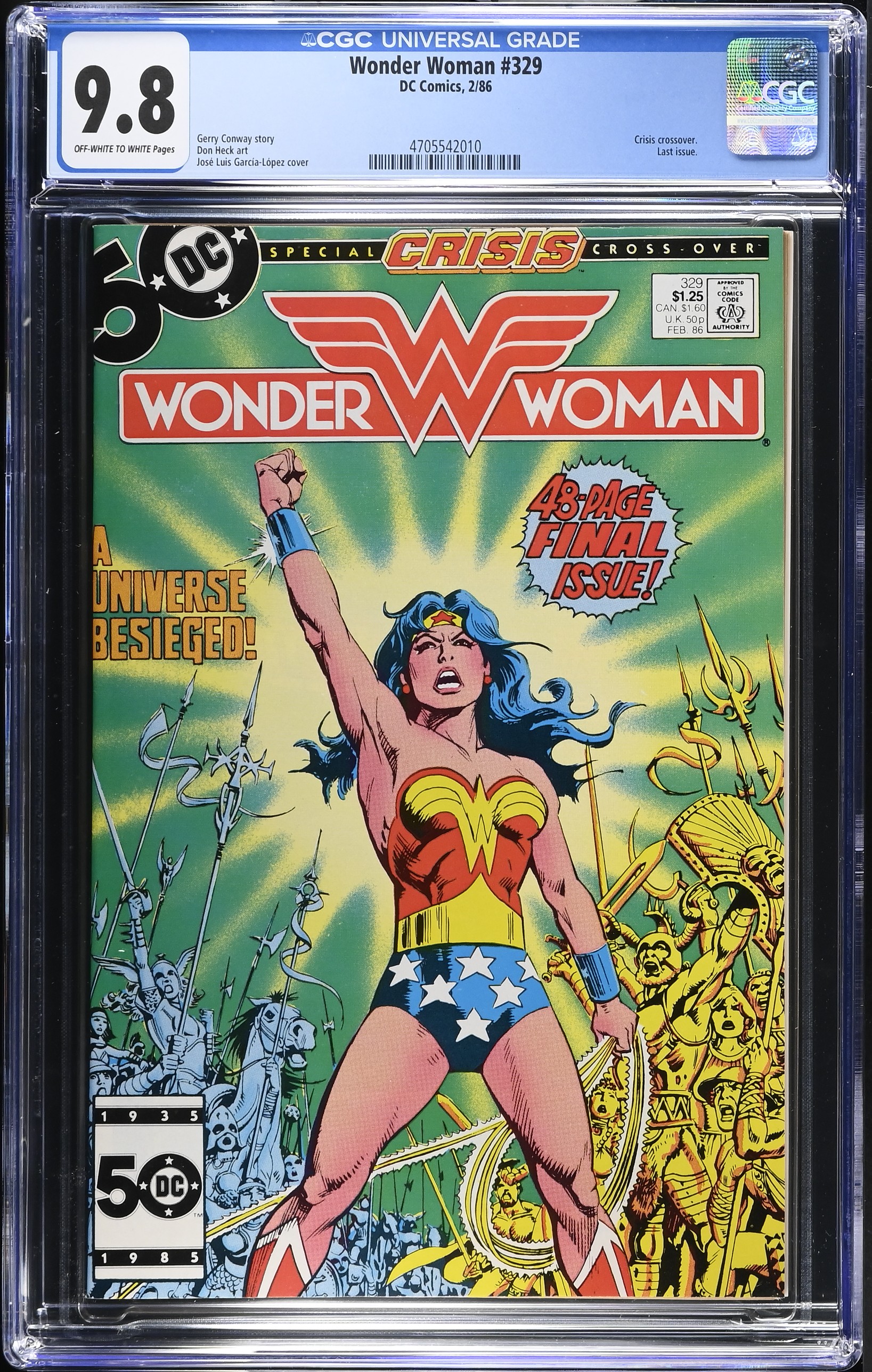 1986 Wonder Woman #329 CGC 9.8 DC Comics