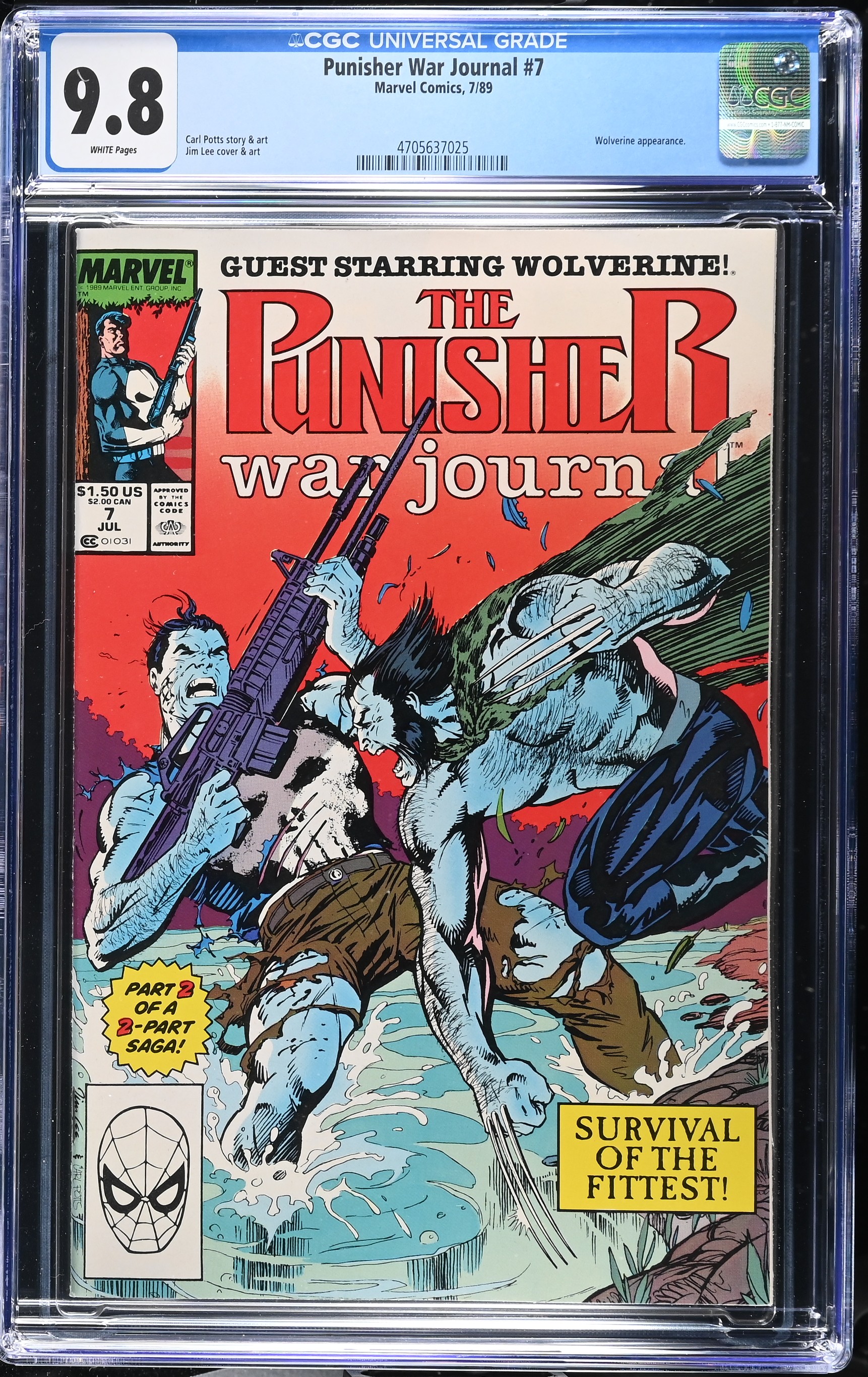 1989 Punisher War Journal #7 CGC 9.8 Marvel Comics