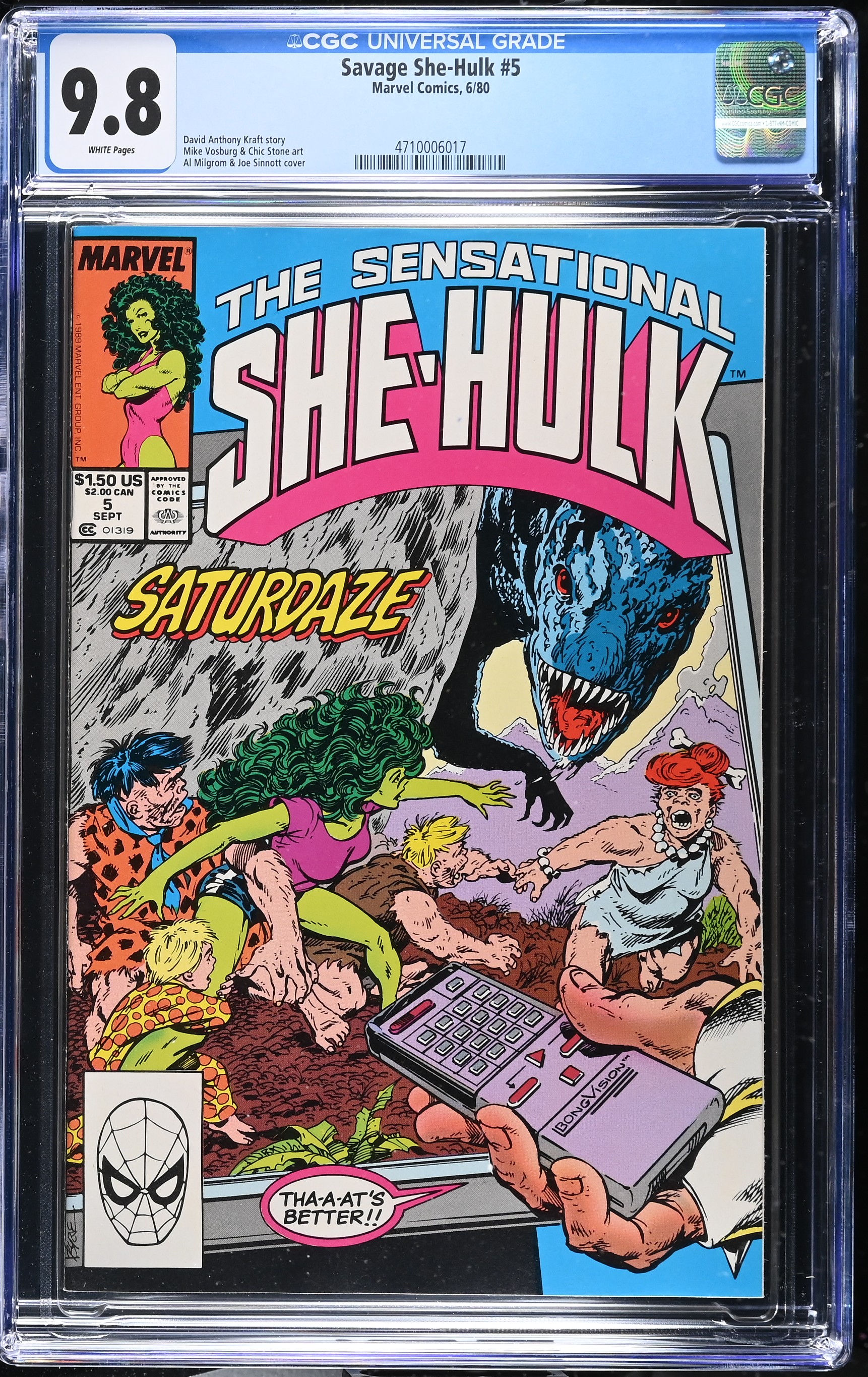 1980 Savage She-Hulk #5 CGC 9.8 Marvel Comics