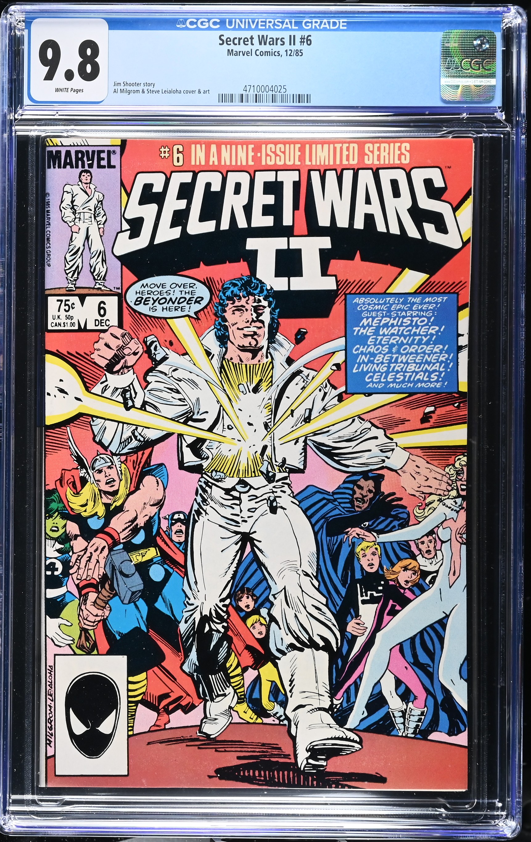 1985 Secret Wars II #6 CGC 9.8 Marvel Comics