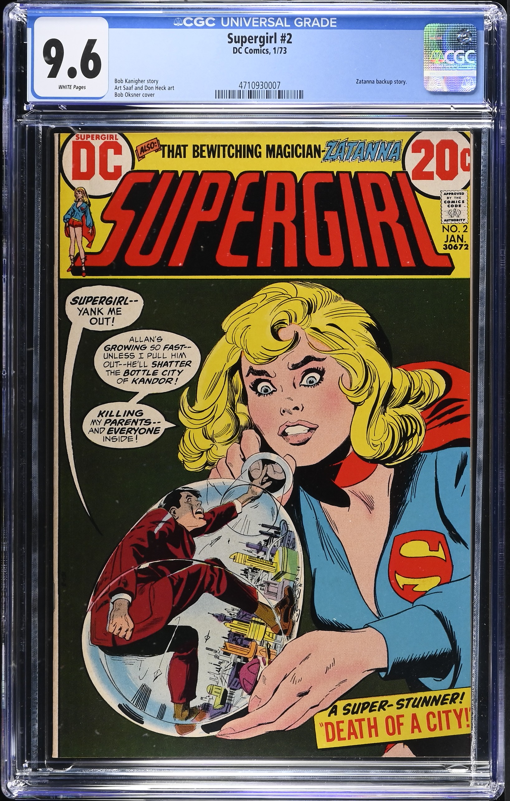 1973 Supergirl #2 CGC 9.6 DC Comics