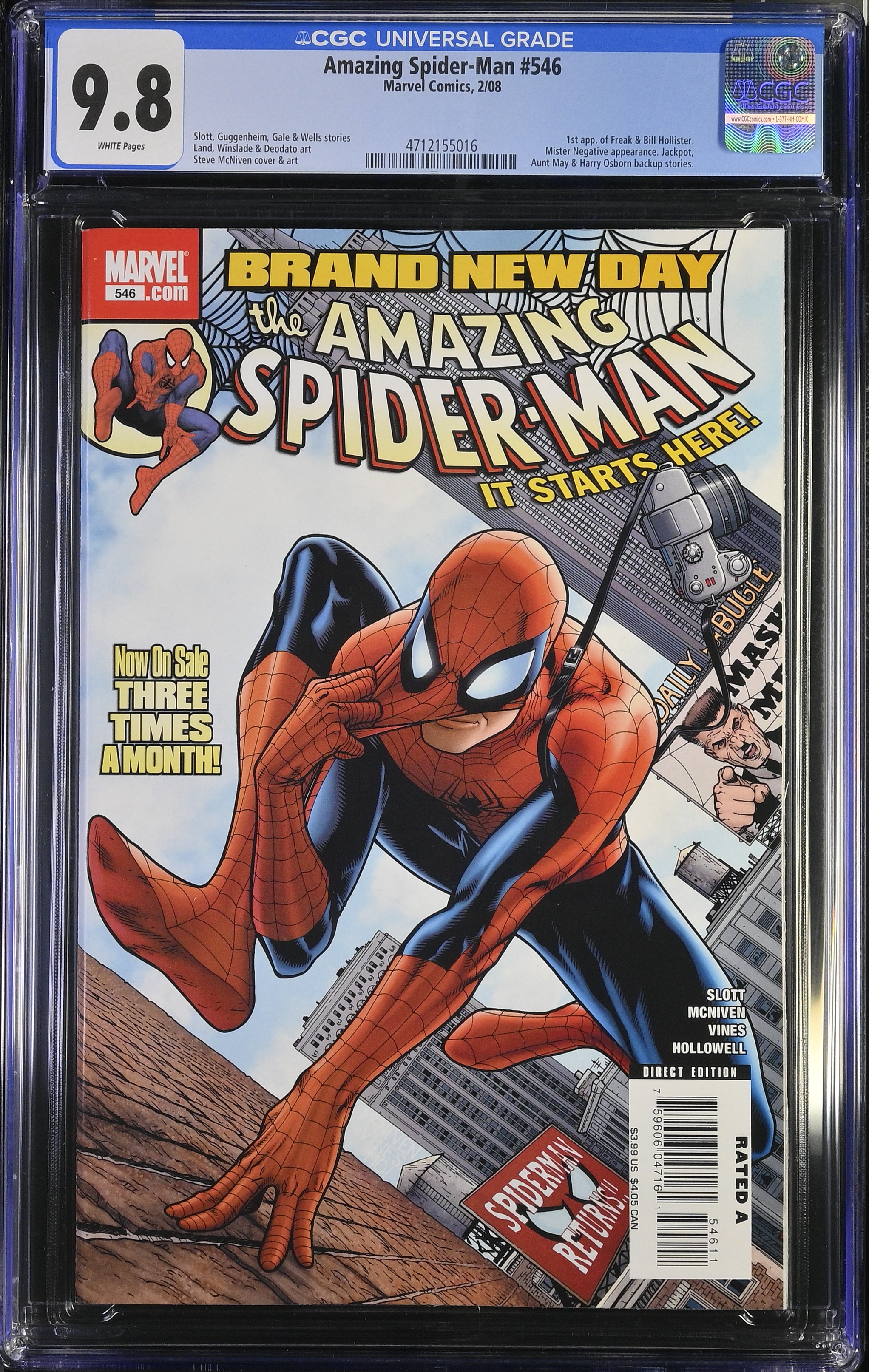 2008 Amazing Spider-Man #546 CGC 9.8 Marvel Comics