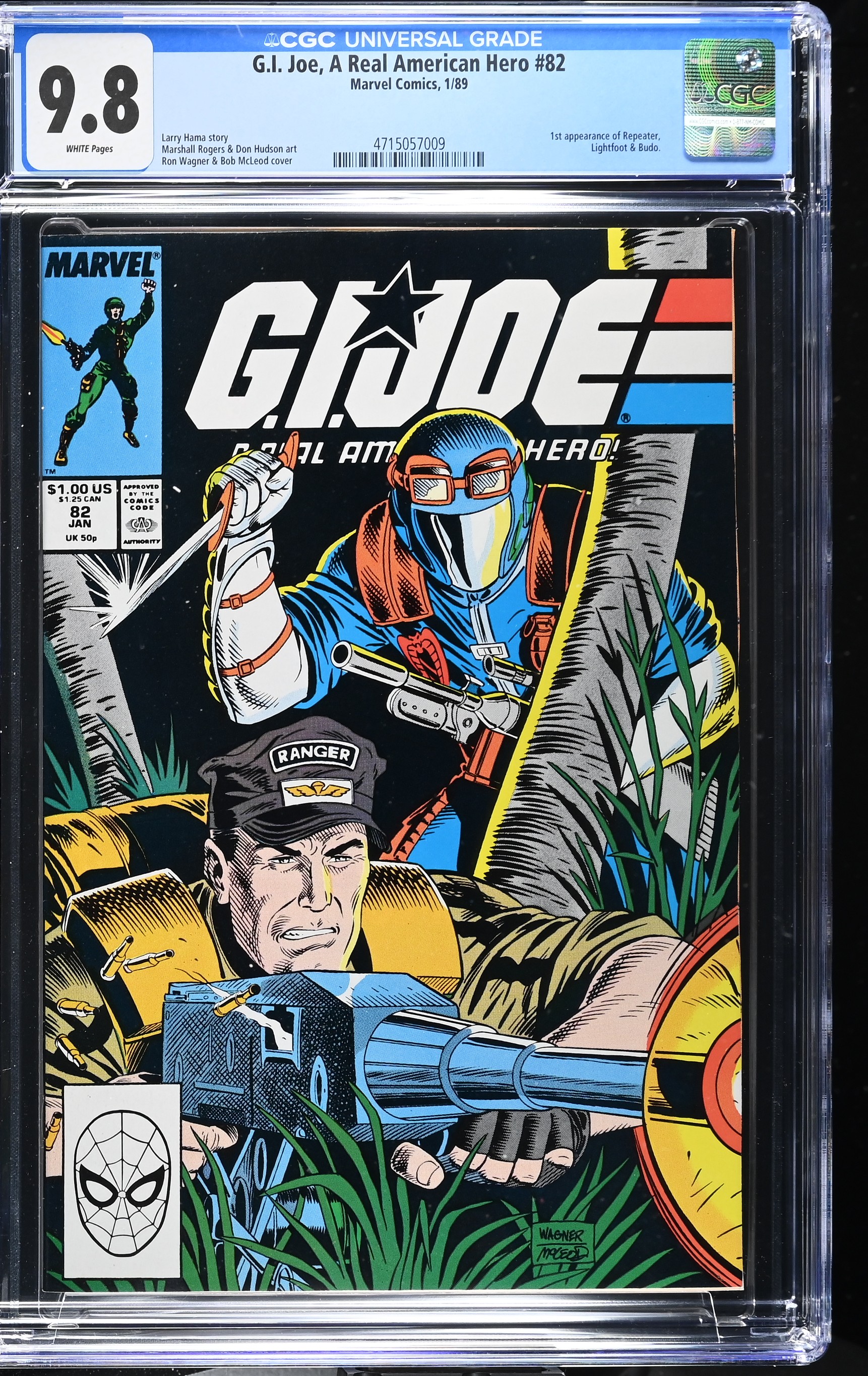 1989 G.I. Joe, A Real American Hero #82 CGC 9.8 Marvel Comics