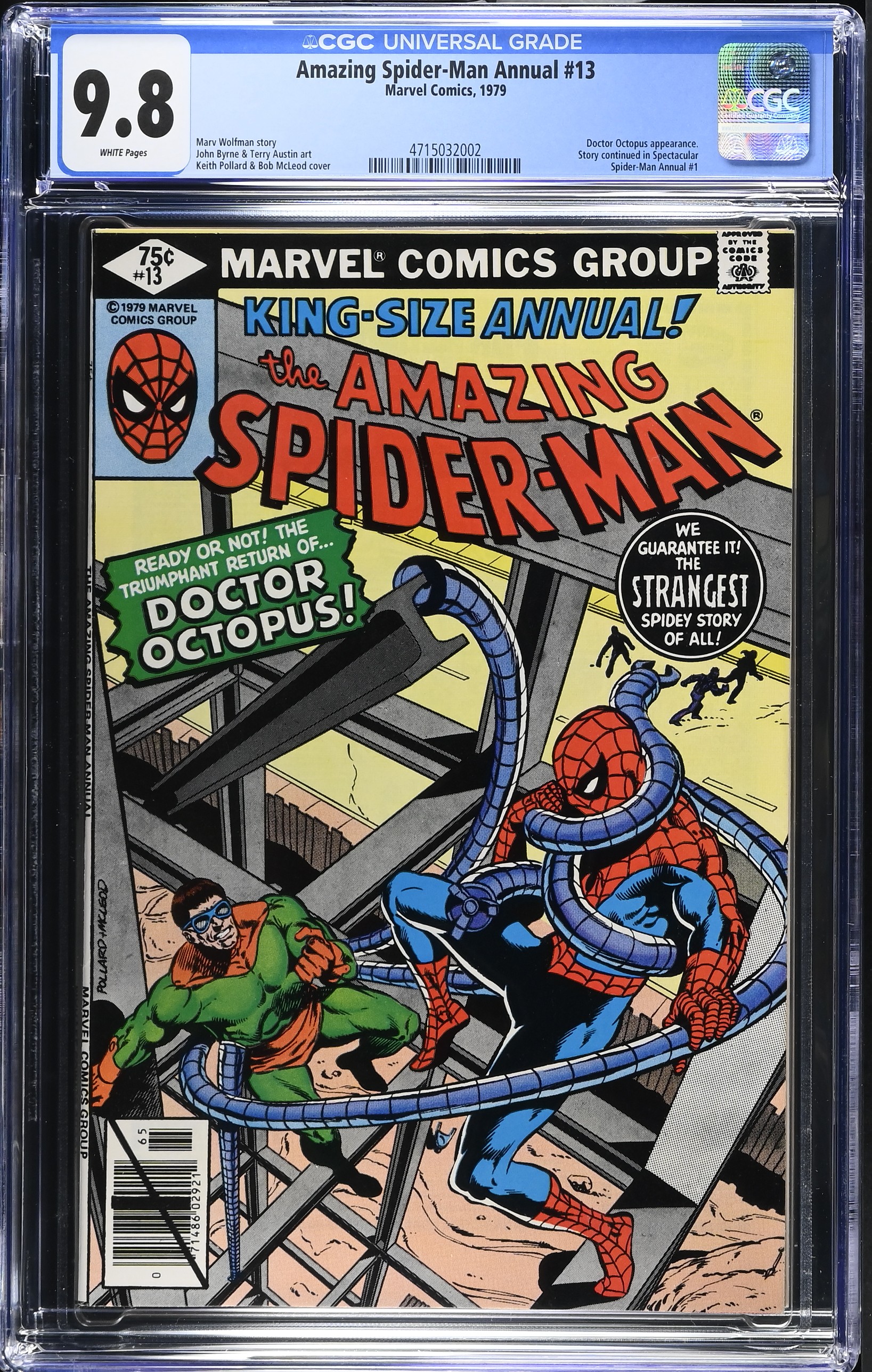 1979 Amazing Spider-Man Annual #13 CGC 9.8 Marvel Comics