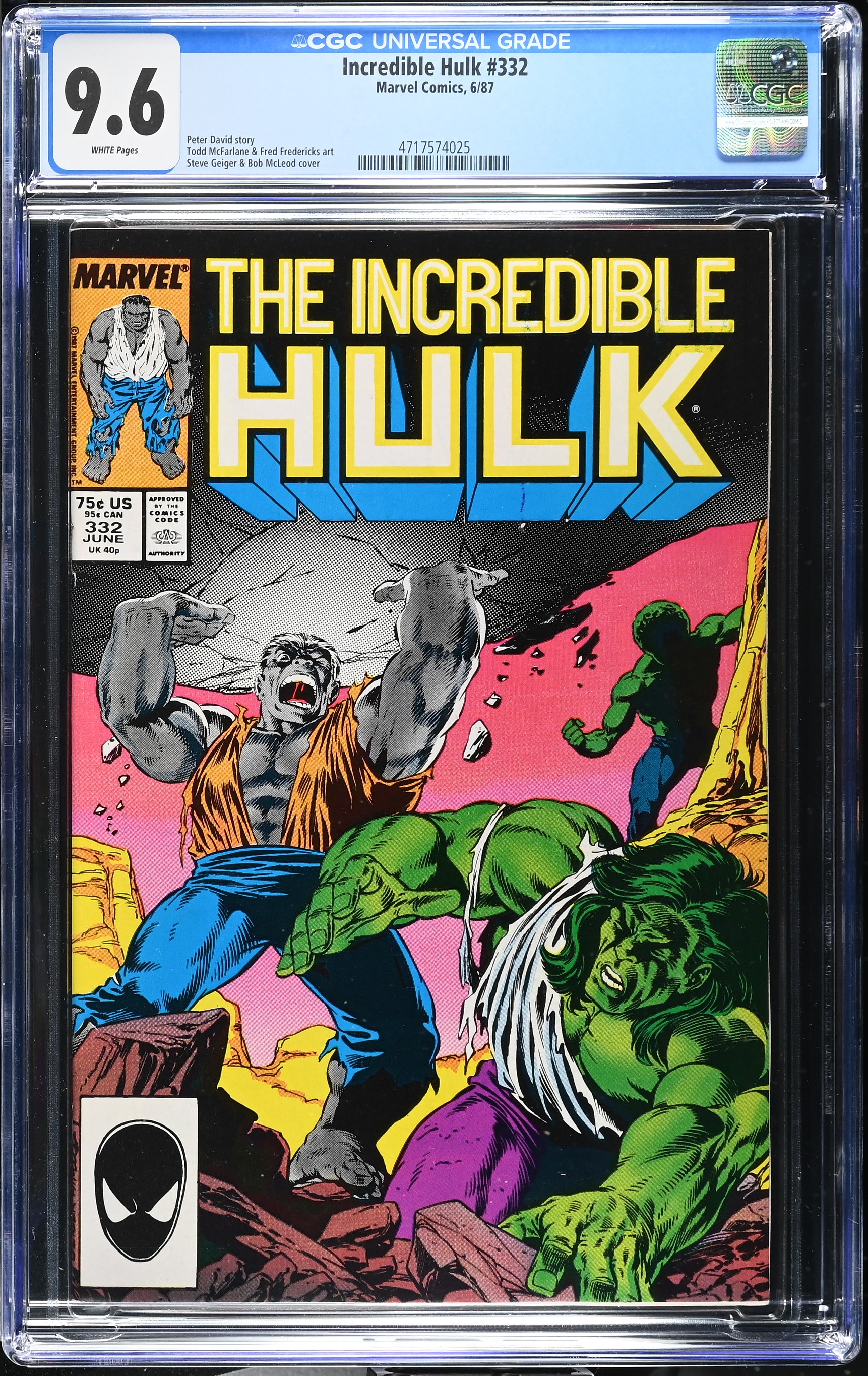 1987 Incredible Hulk #332 CGC 9.6 Marvel Comics