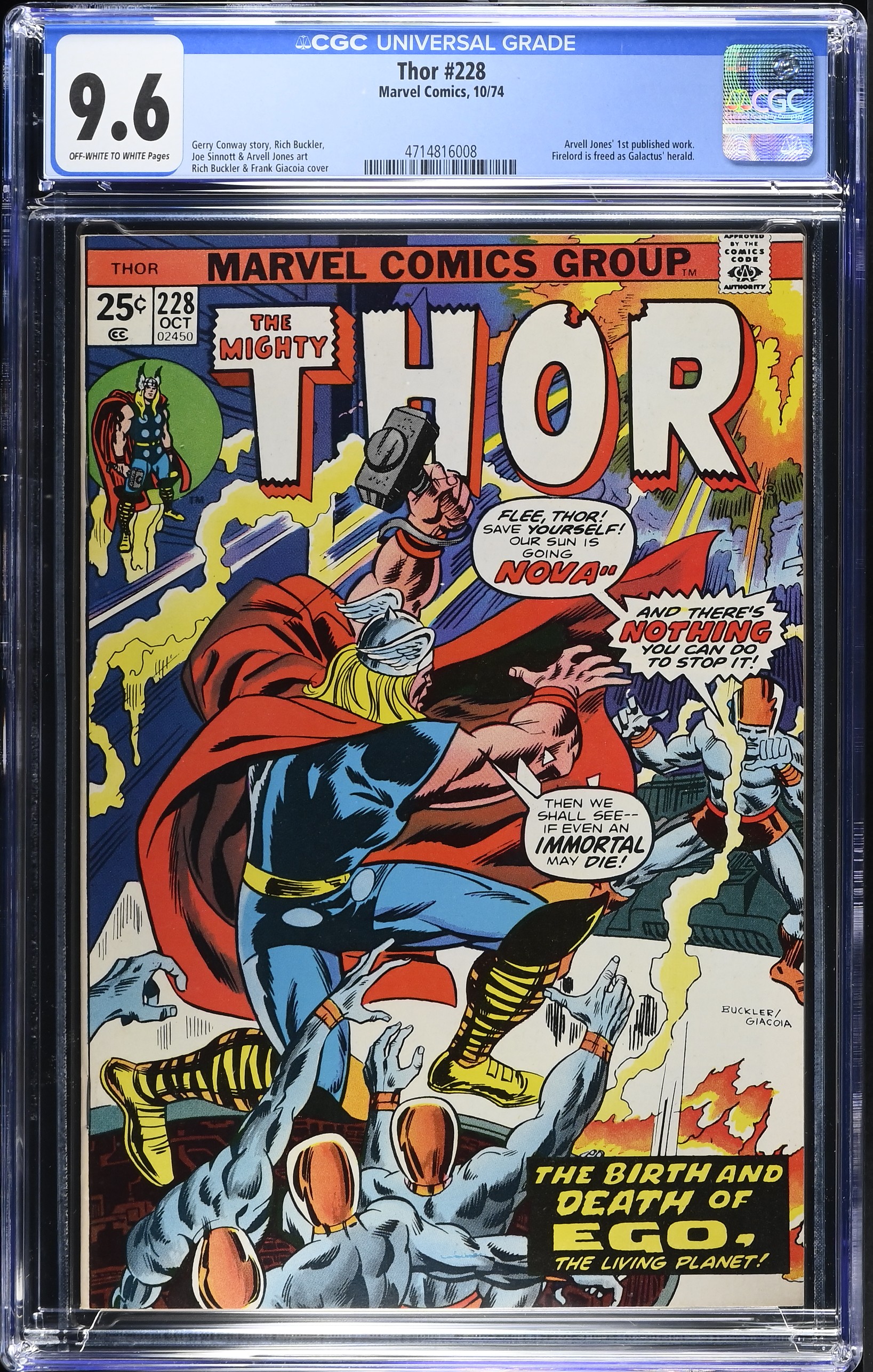 1974 Thor #228 CGC 9.6 Marvel Comics