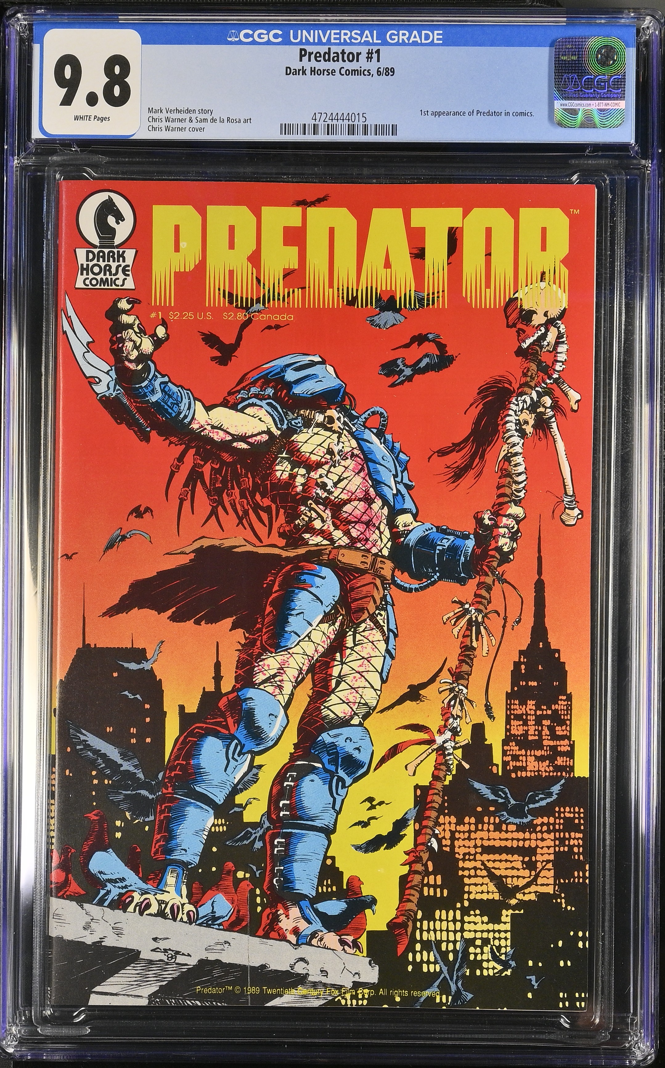 1989 Predator #1 CGC 9.8 Dark Horse Comics