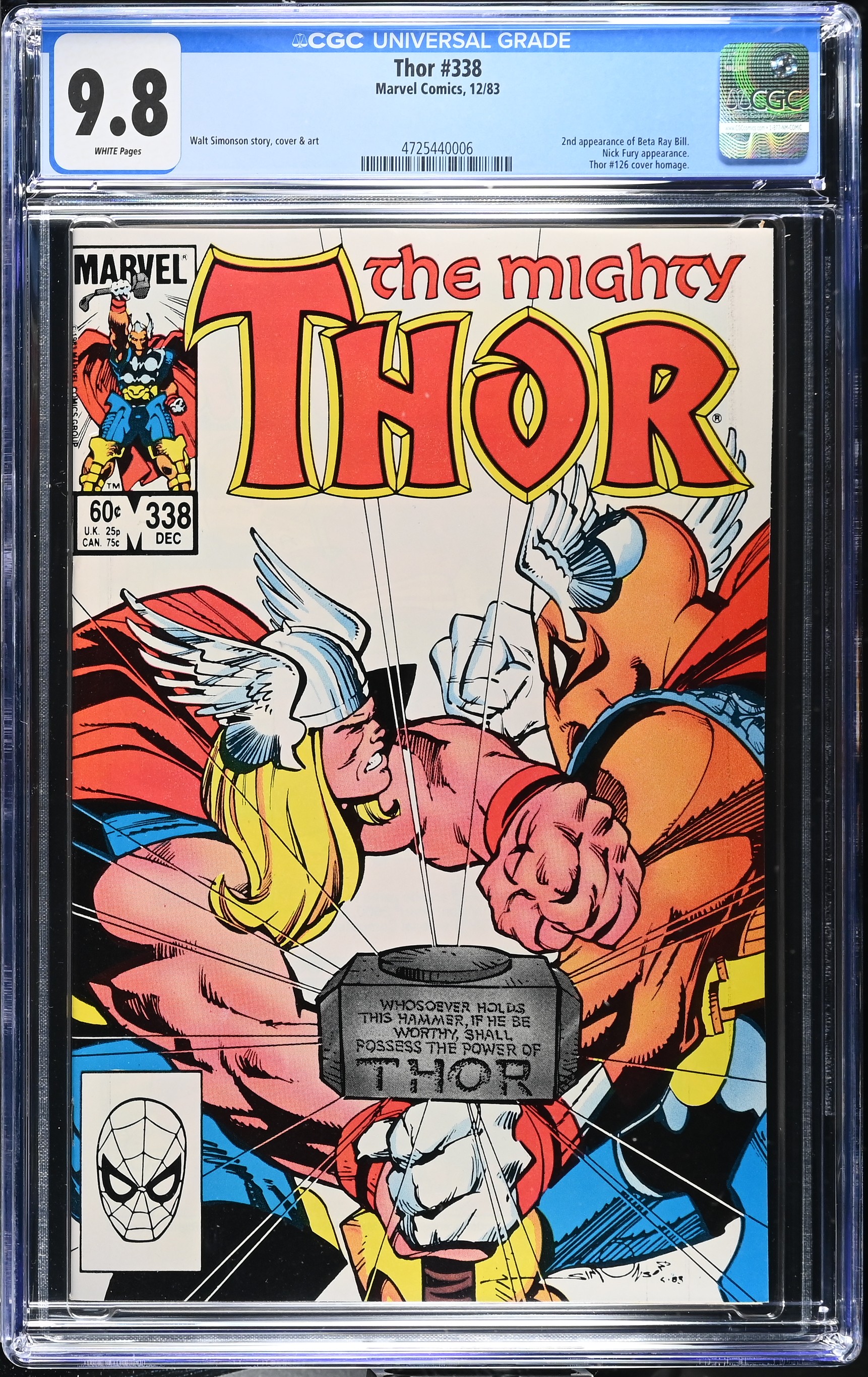 1983 Thor #338 CGC 9.8 Marvel Comics